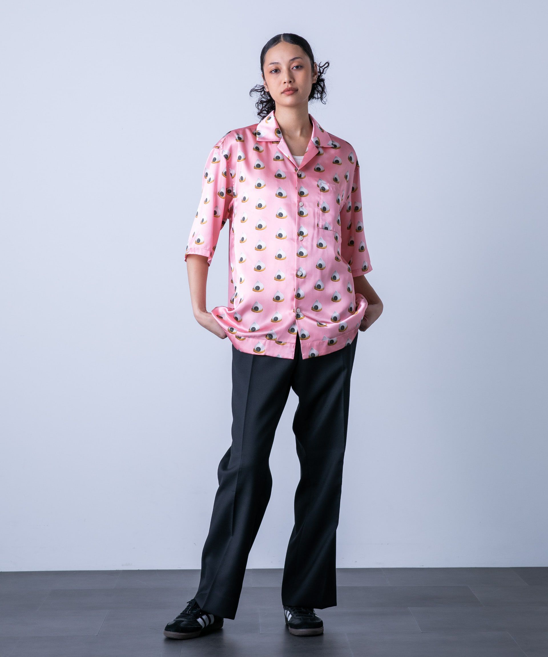 nano･universe「「HOTEL PALACE(オテルパラス)」スイーツプリントオープンカラーシャツ」|シャツ・ブラウス|