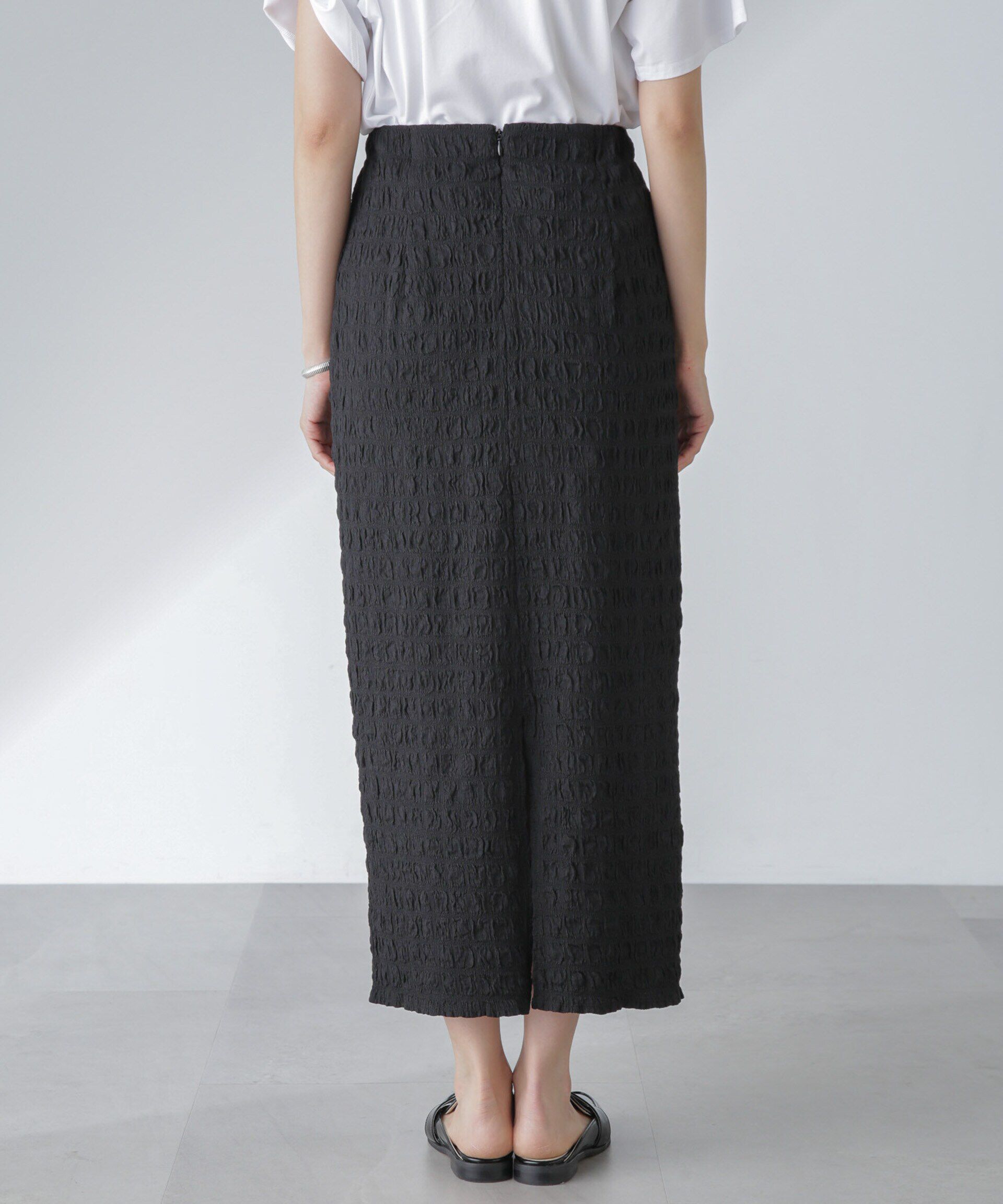 nano･universe「フクレシャーリングタイトスカート（セットアップ可）」|スカート|