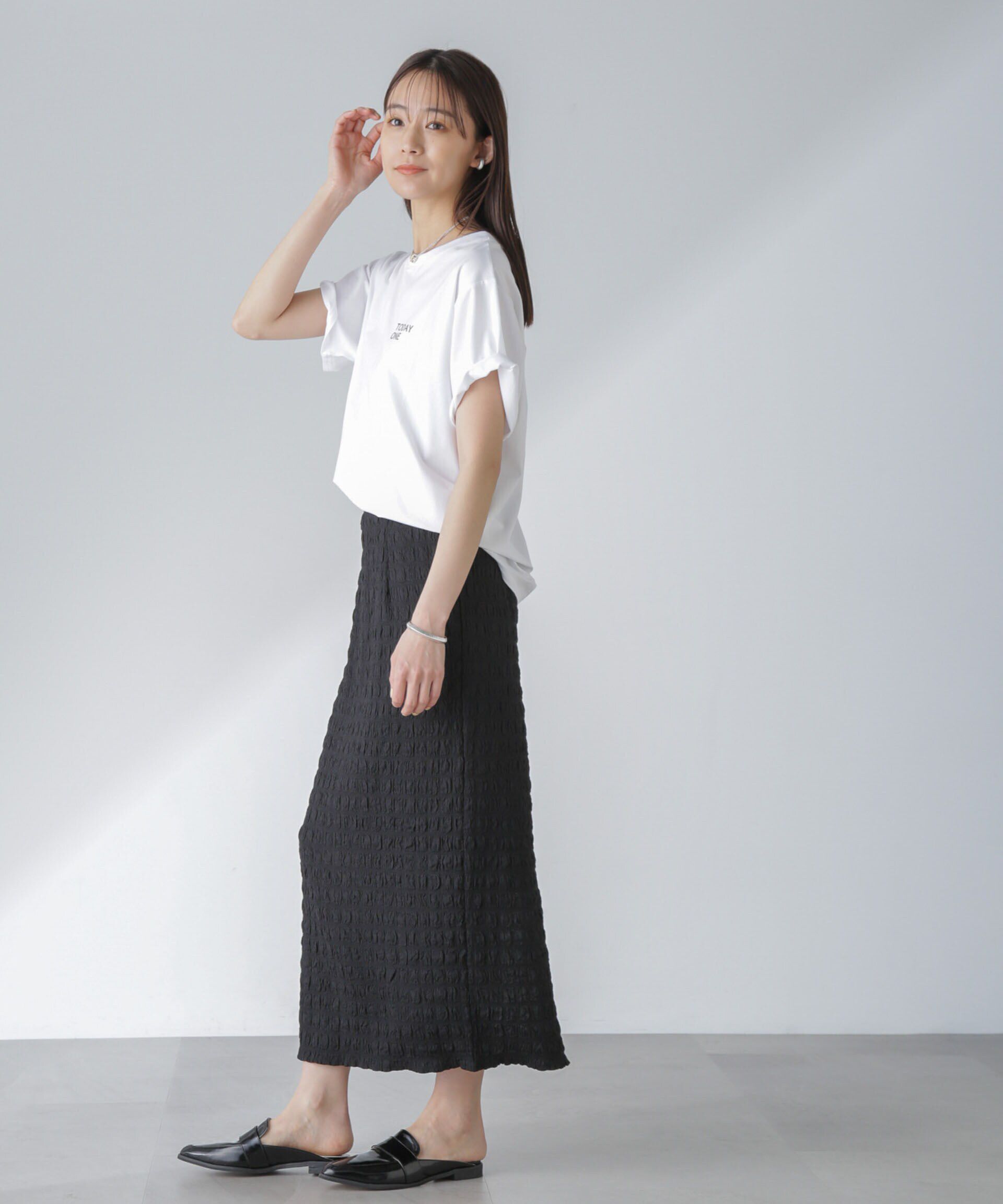 nano･universe「フクレシャーリングタイトスカート（セットアップ可）」|スカート|