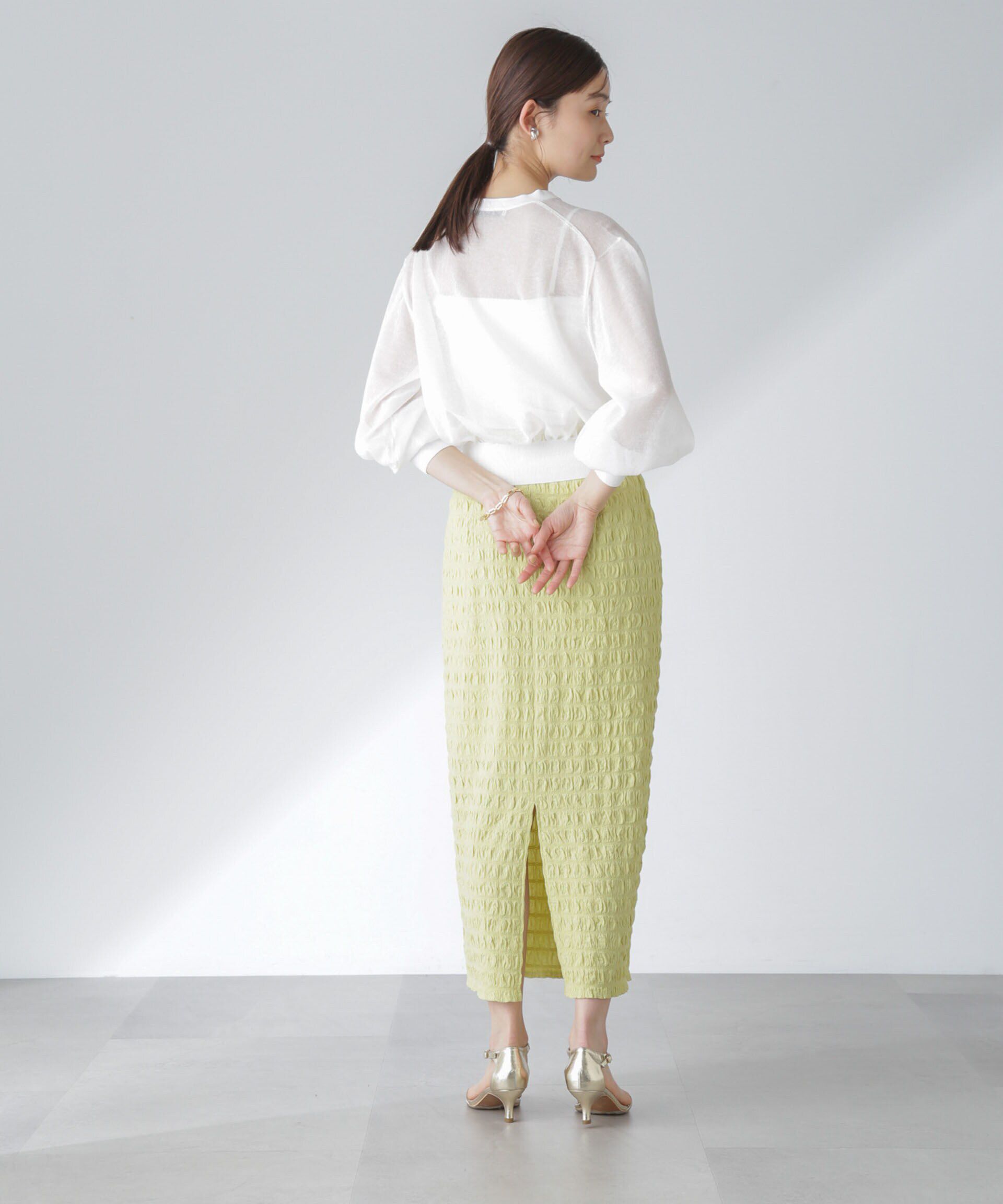 nano･universe「フクレシャーリングタイトスカート（セットアップ可）」|スカート|