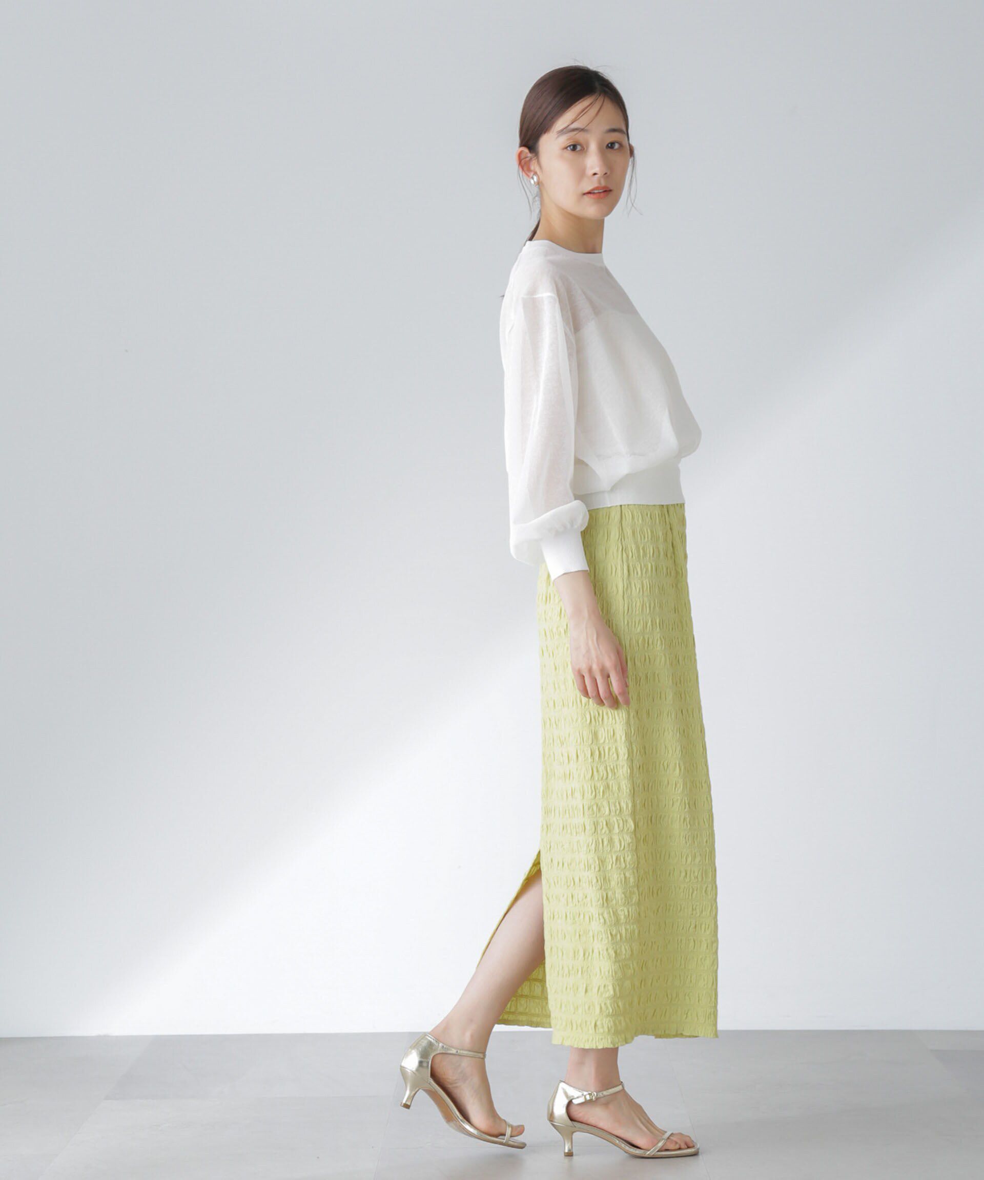 nano･universe「フクレシャーリングタイトスカート（セットアップ可）」|スカート|