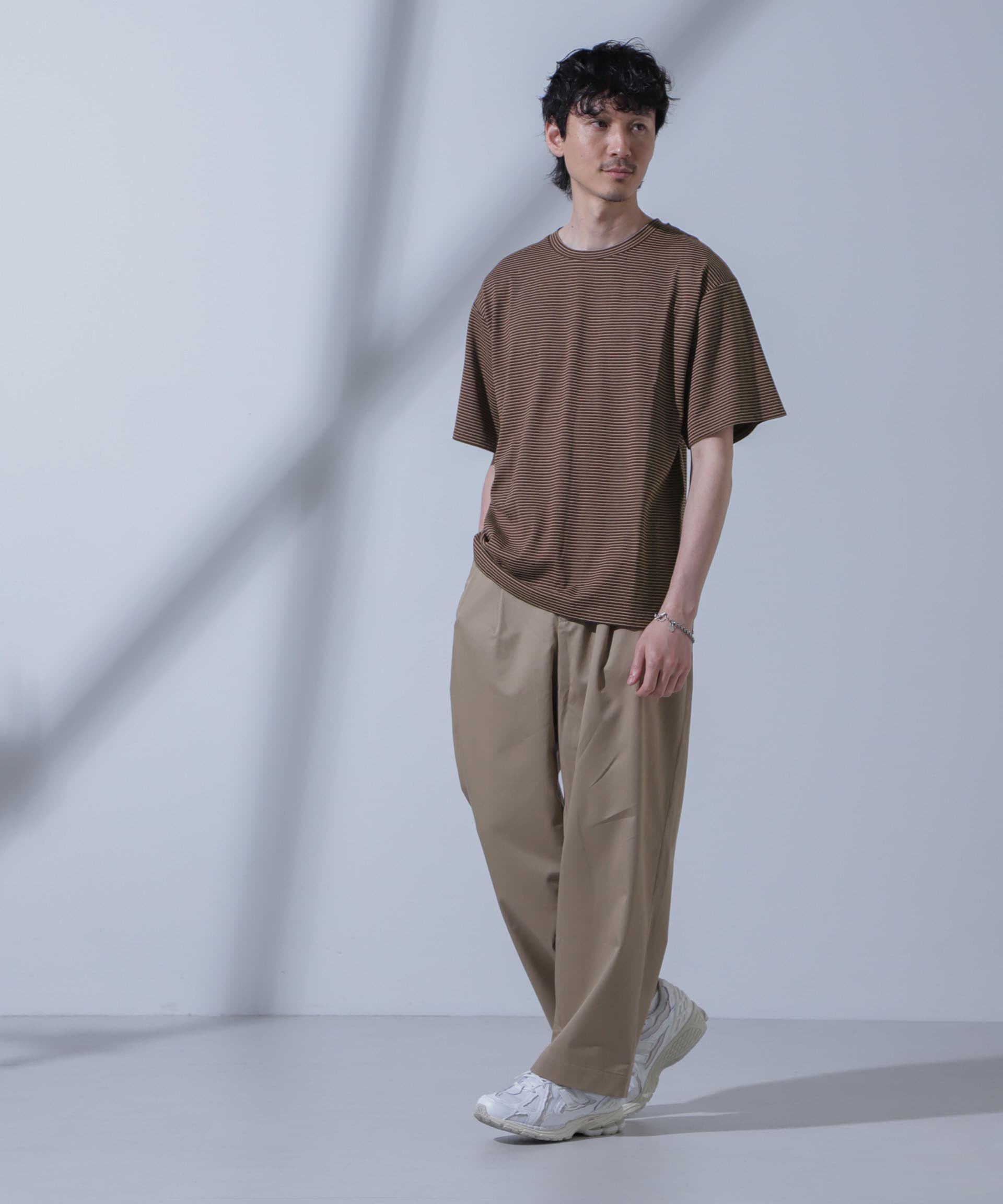 nano･universe「Anti Soaked(R)  汗染み防止 ピンボーダークルーネックTシャツ」|Tシャツ・カットソー|