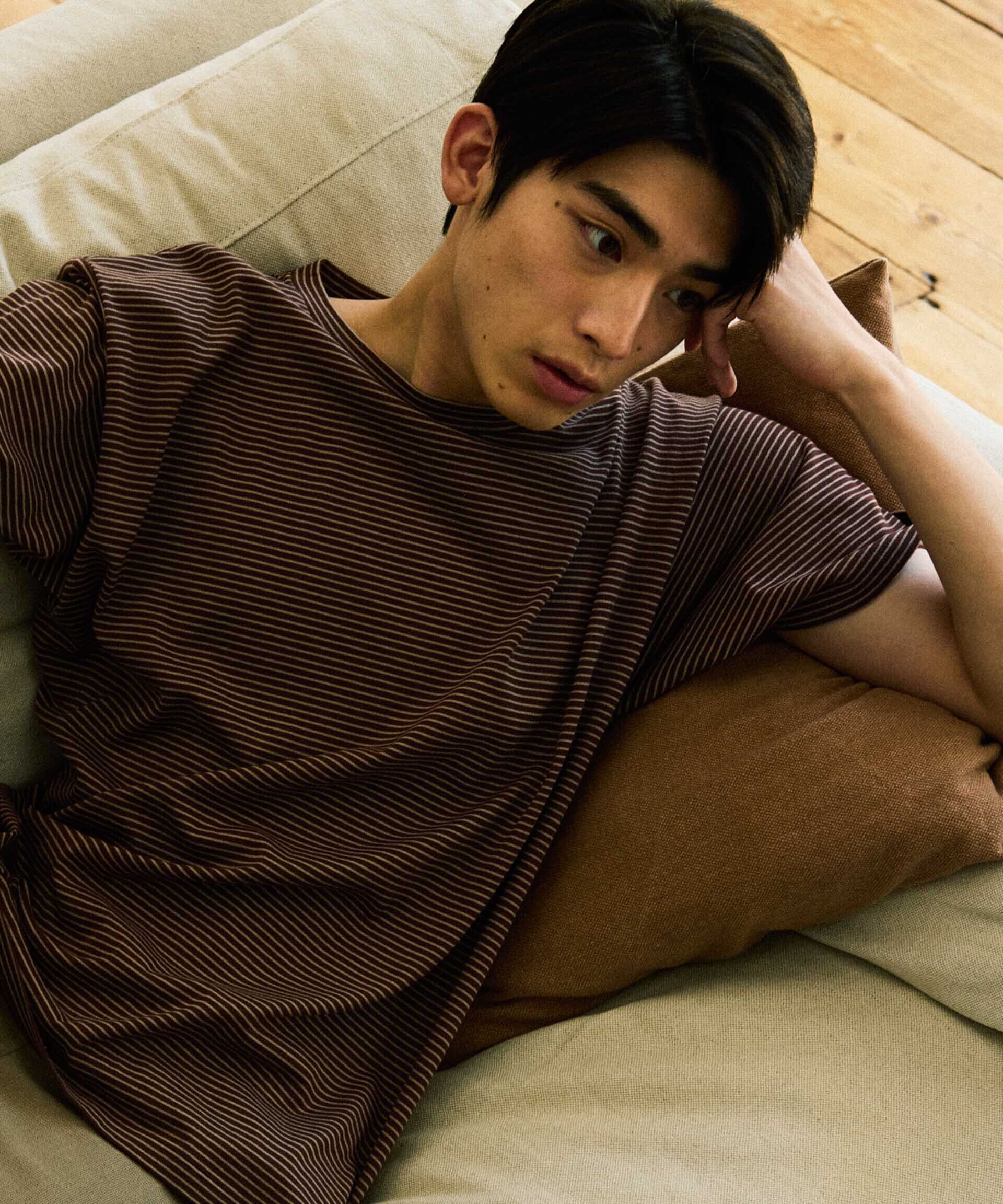 nano･universe「Anti Soaked(R)  汗染み防止 ピンボーダークルーネックTシャツ」|Tシャツ・カットソー|