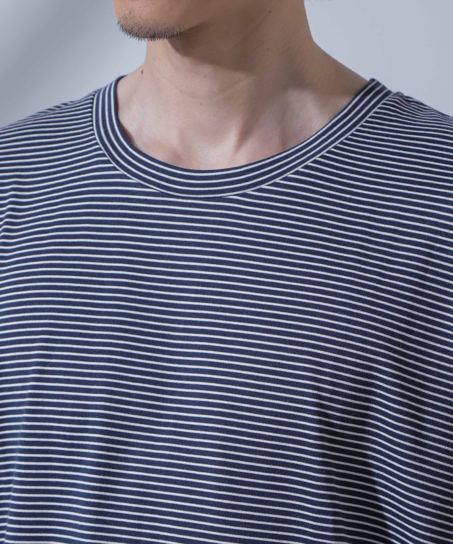 nano･universe「Anti Soaked(R)  汗染み防止 ピンボーダークルーネックTシャツ」|Tシャツ・カットソー|