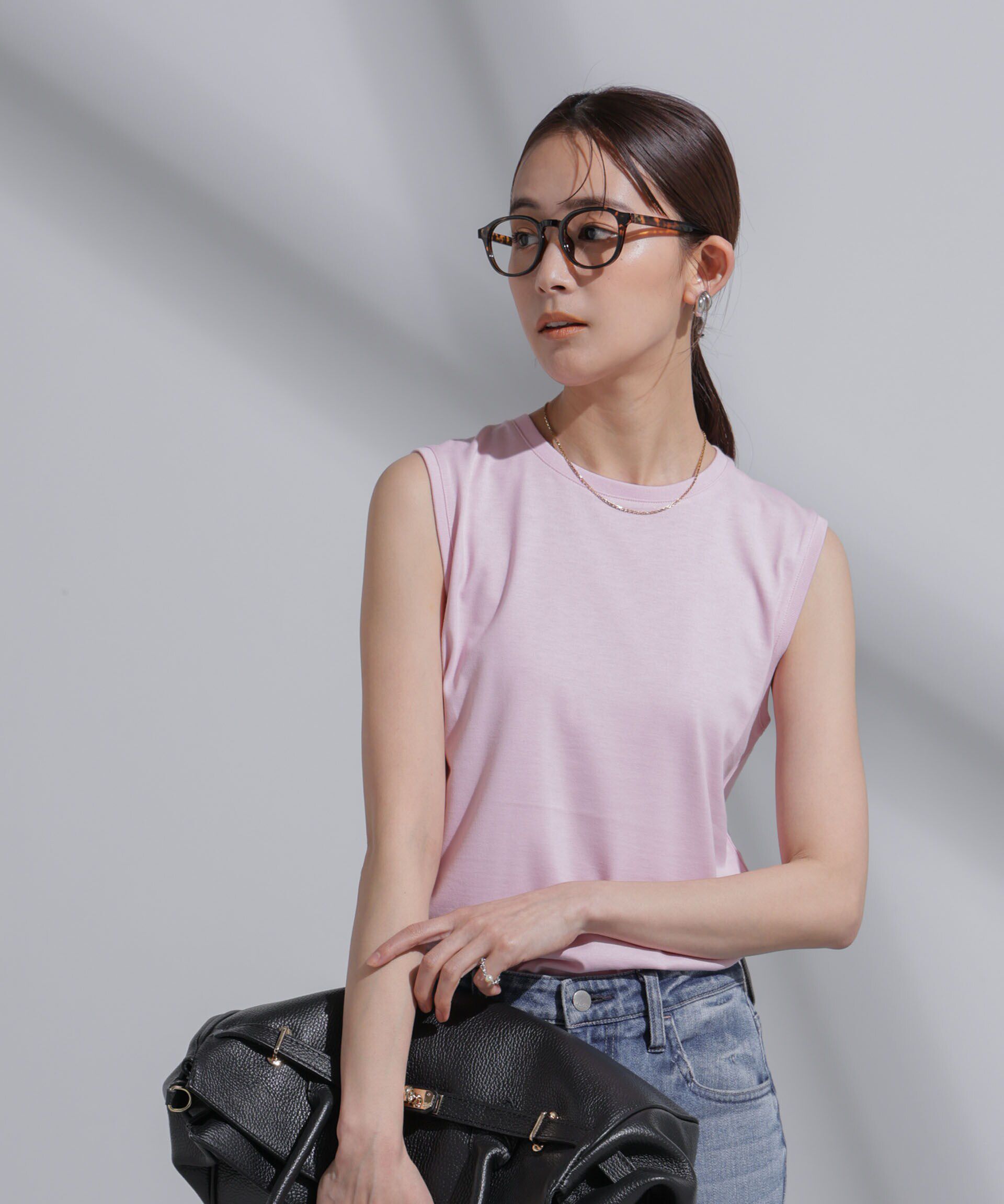 nano･universe「Anti Soaked(R)  汗染み防止 カラフルノースリTシャツ」|Tシャツ・カットソー|L.ピンク1