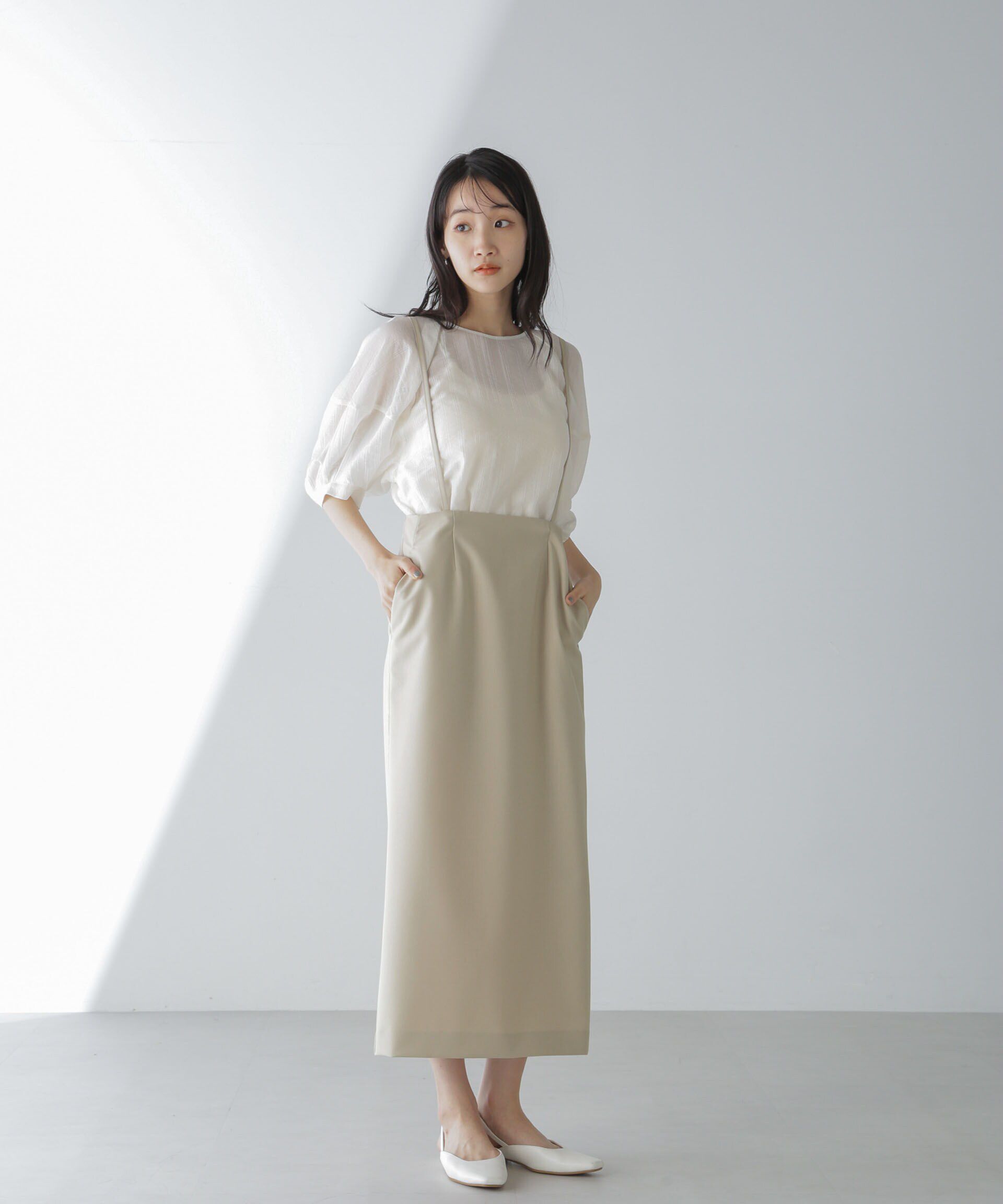 nano･universe「サスペンダースカート」|スカート|