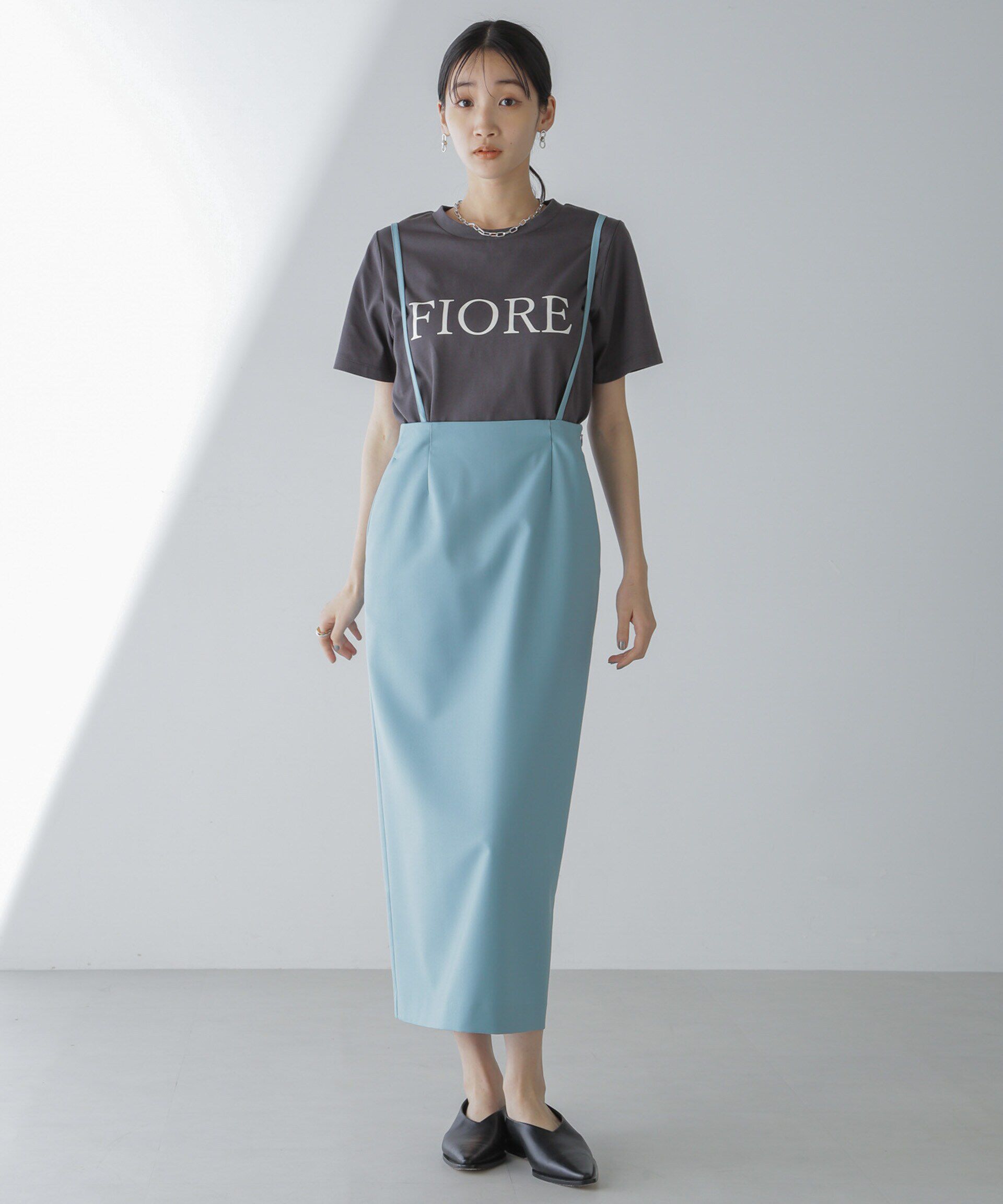 nano･universe「サスペンダースカート」|スカート|