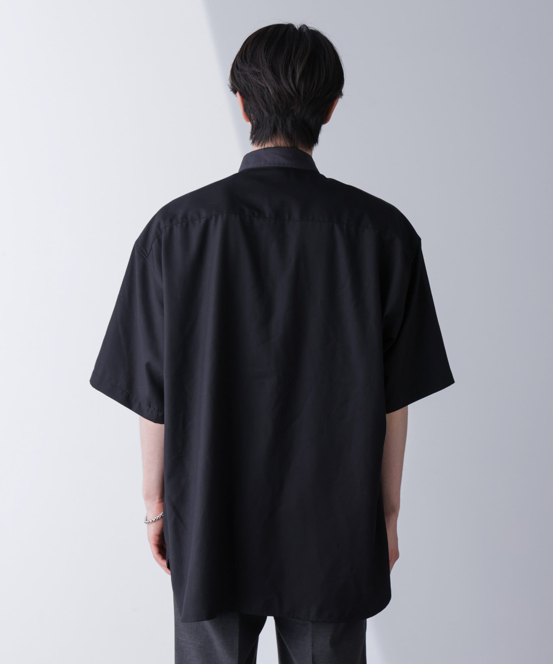 nano･universe「バイカラードレープシャツ 半袖」|シャツ・ブラウス|