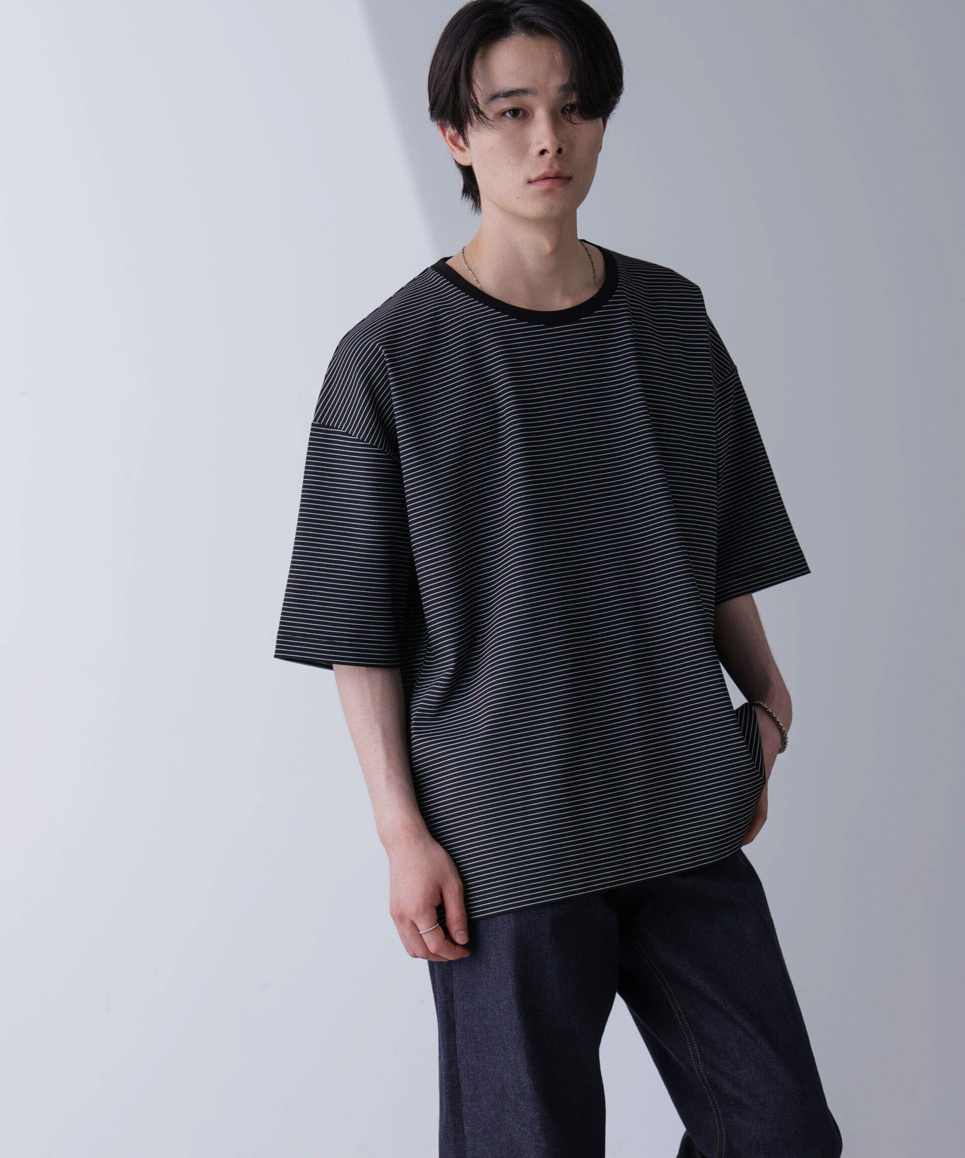 nano･universe「ビッグシルエットボーダーTシャツ 半袖」|Tシャツ・カットソー|