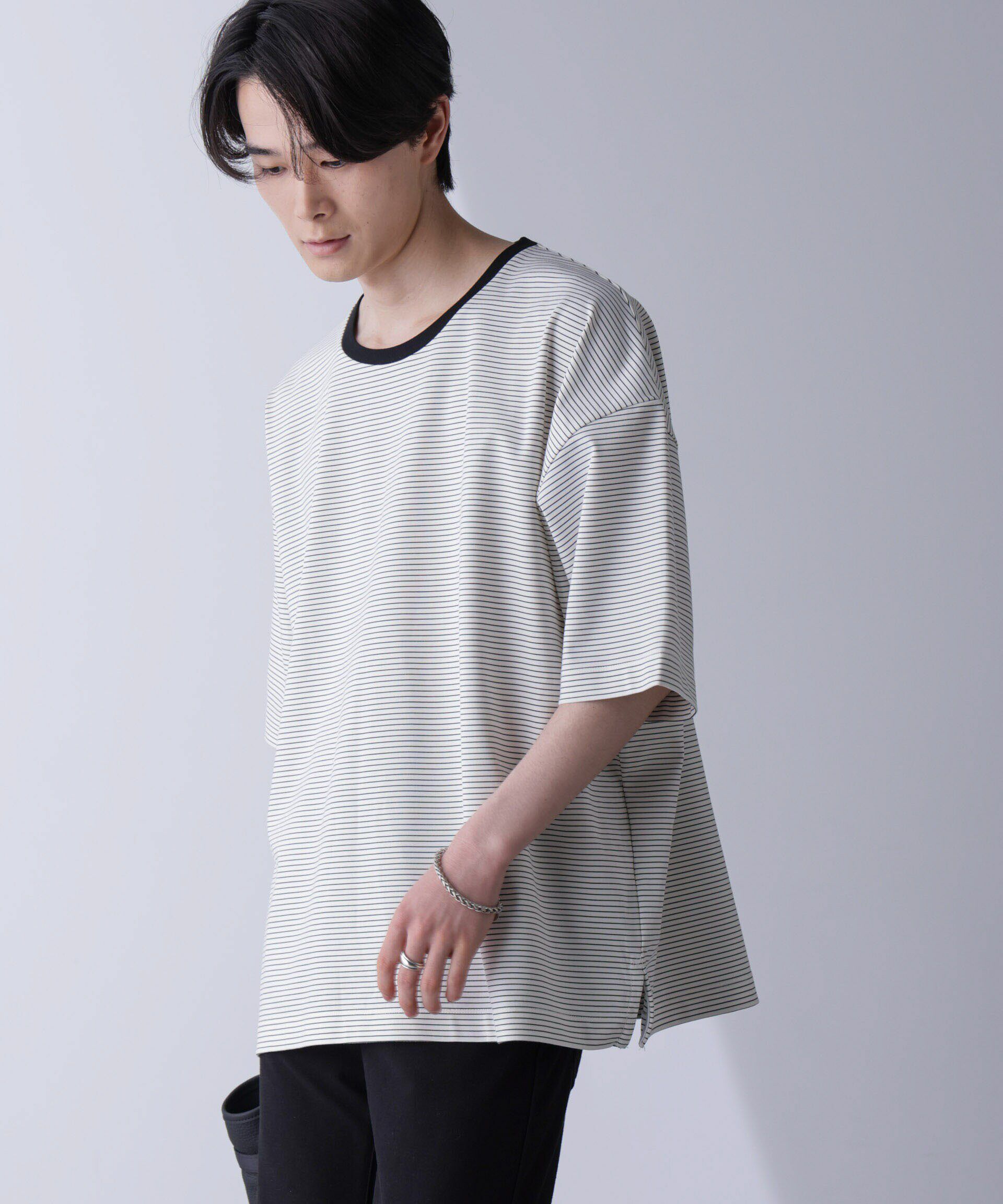 nano･universe「ビッグシルエットボーダーTシャツ 半袖」|Tシャツ・カットソー|