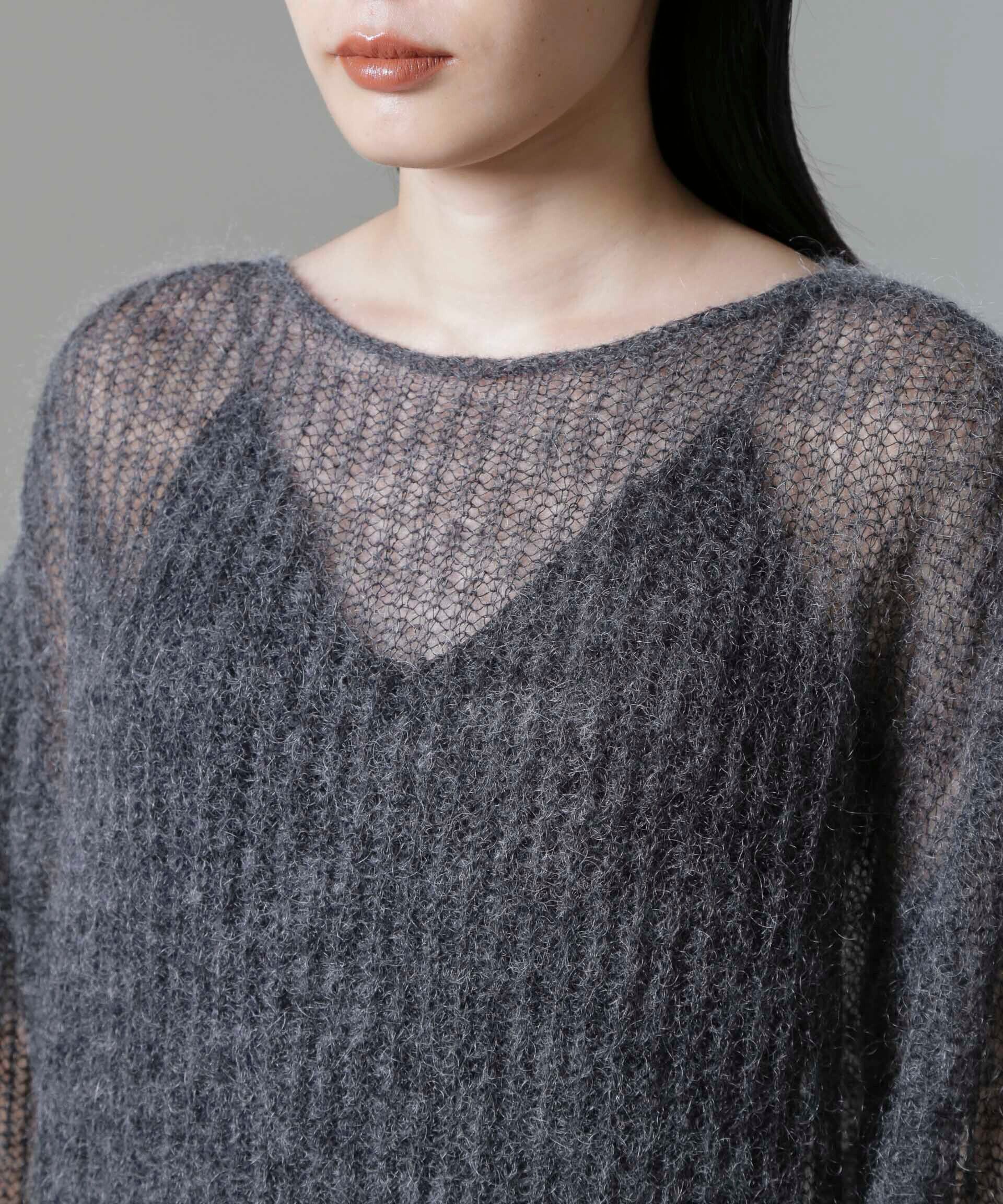 nano･universe「モヘヤ混ボリュームスリーブシアーニット」|ニット・セーター|