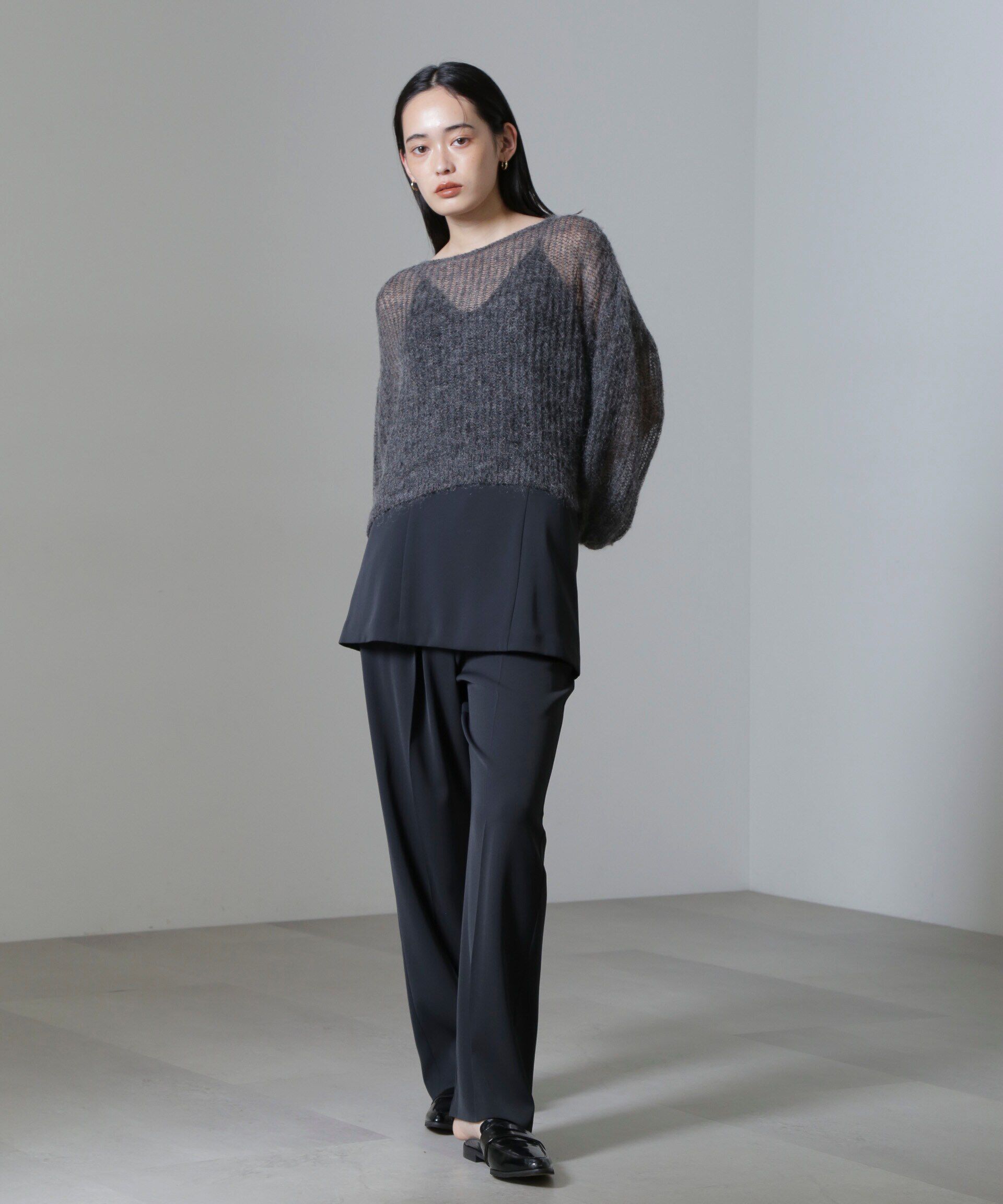 nano･universe「モヘヤ混ボリュームスリーブシアーニット」|ニット・セーター|