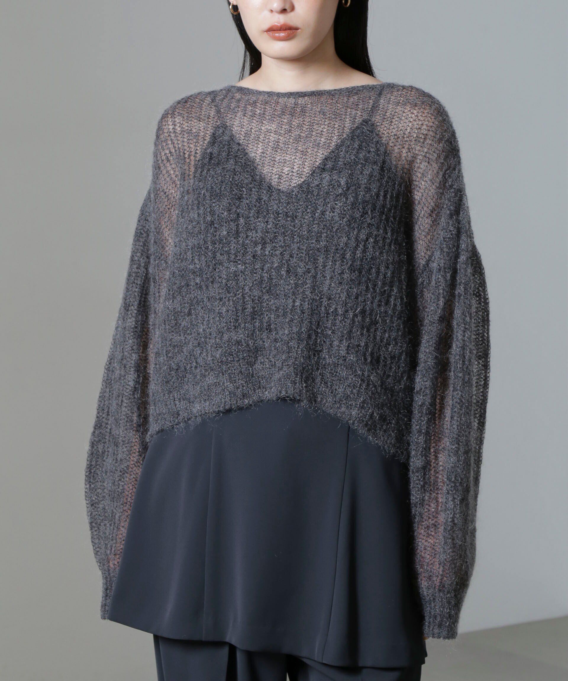 nano･universe「モヘヤ混ボリュームスリーブシアーニット」|ニット・セーター|