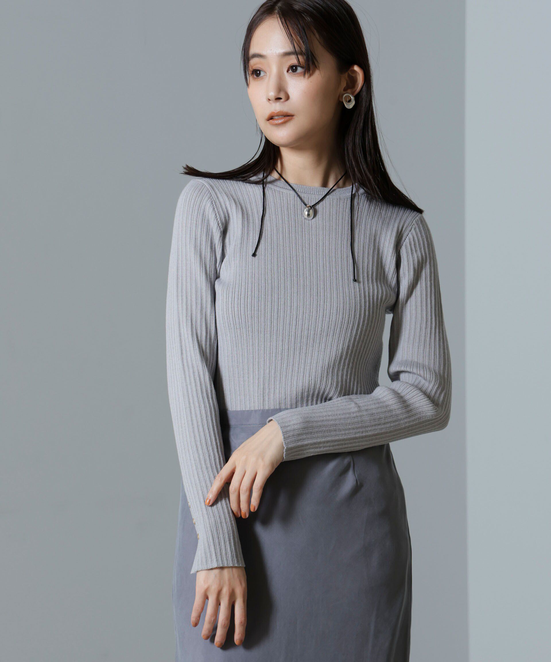 nano･universe「毛玉レスニットクルーネックリブプルオーバー」|ニット・セーター|