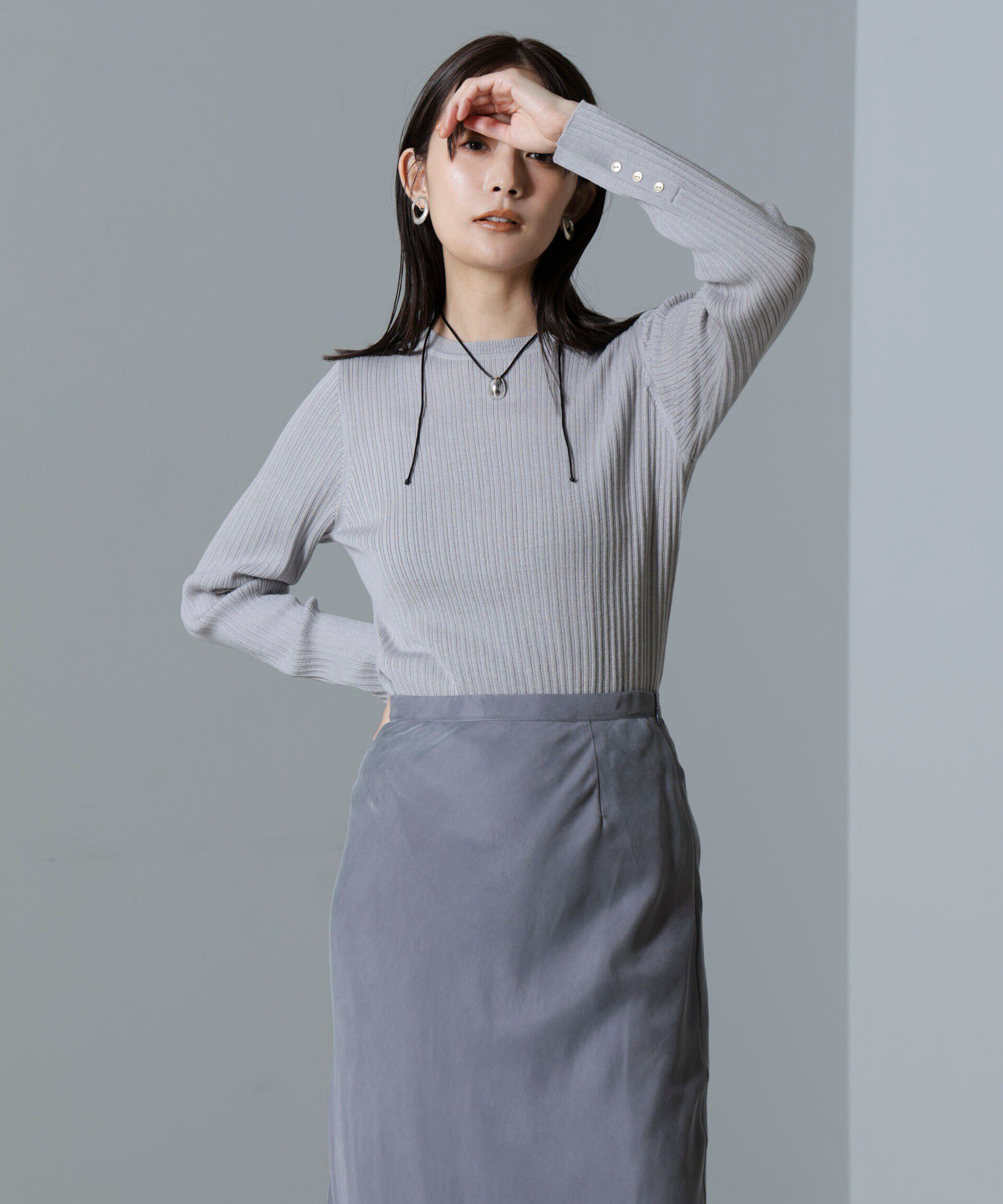 nano･universe「毛玉レスニットクルーネックリブプルオーバー」|ニット・セーター|