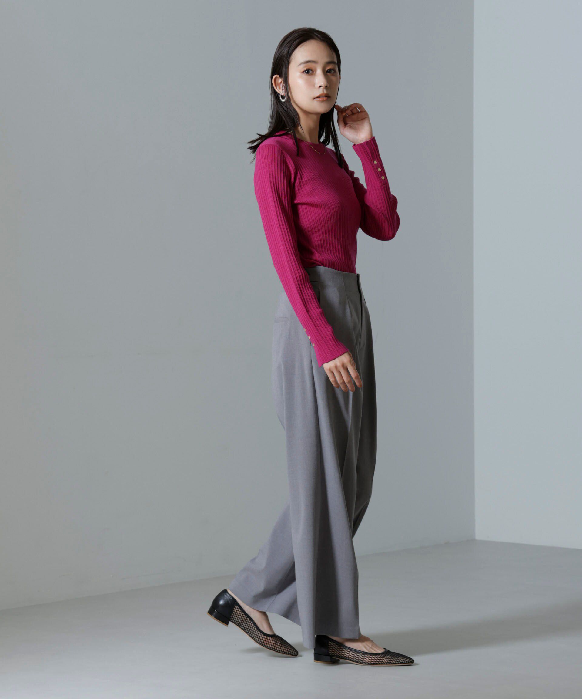 nano･universe「毛玉レスニットクルーネックリブプルオーバー」|ニット・セーター|