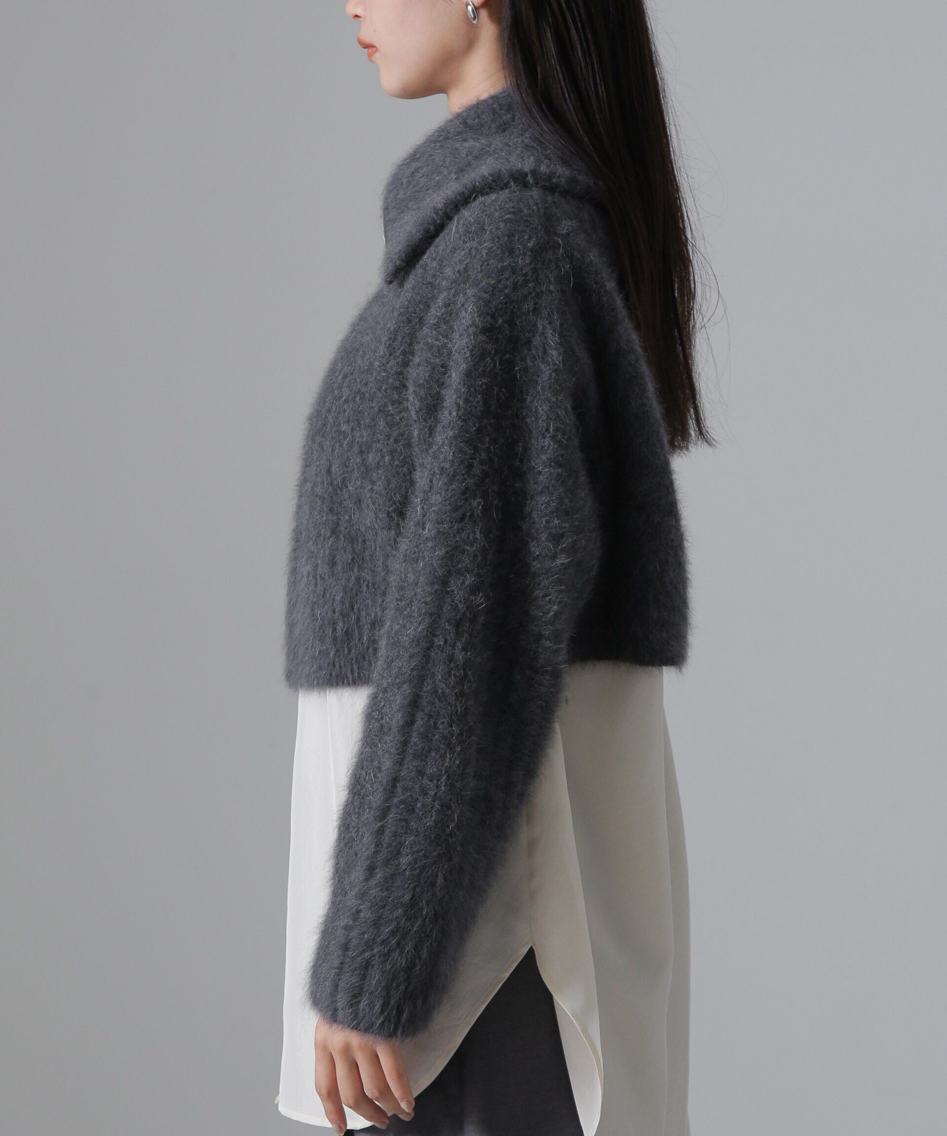 nano･universe「フォックスカシミヤショートジップカーディガン」|ニット・セーター|