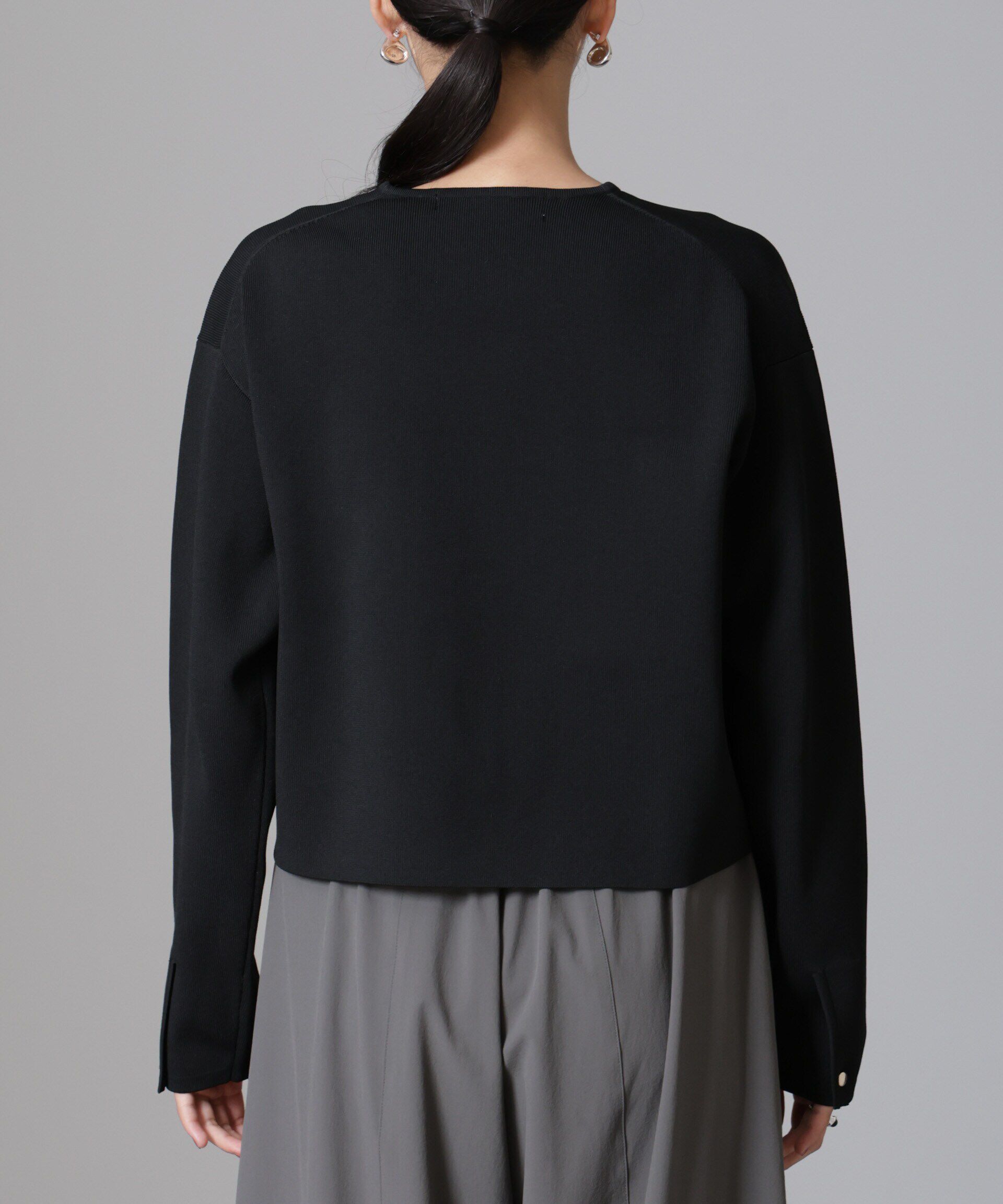 nano･universe「ノーカラーニットジャケット (セットアップ可)」|ニット・セーター|