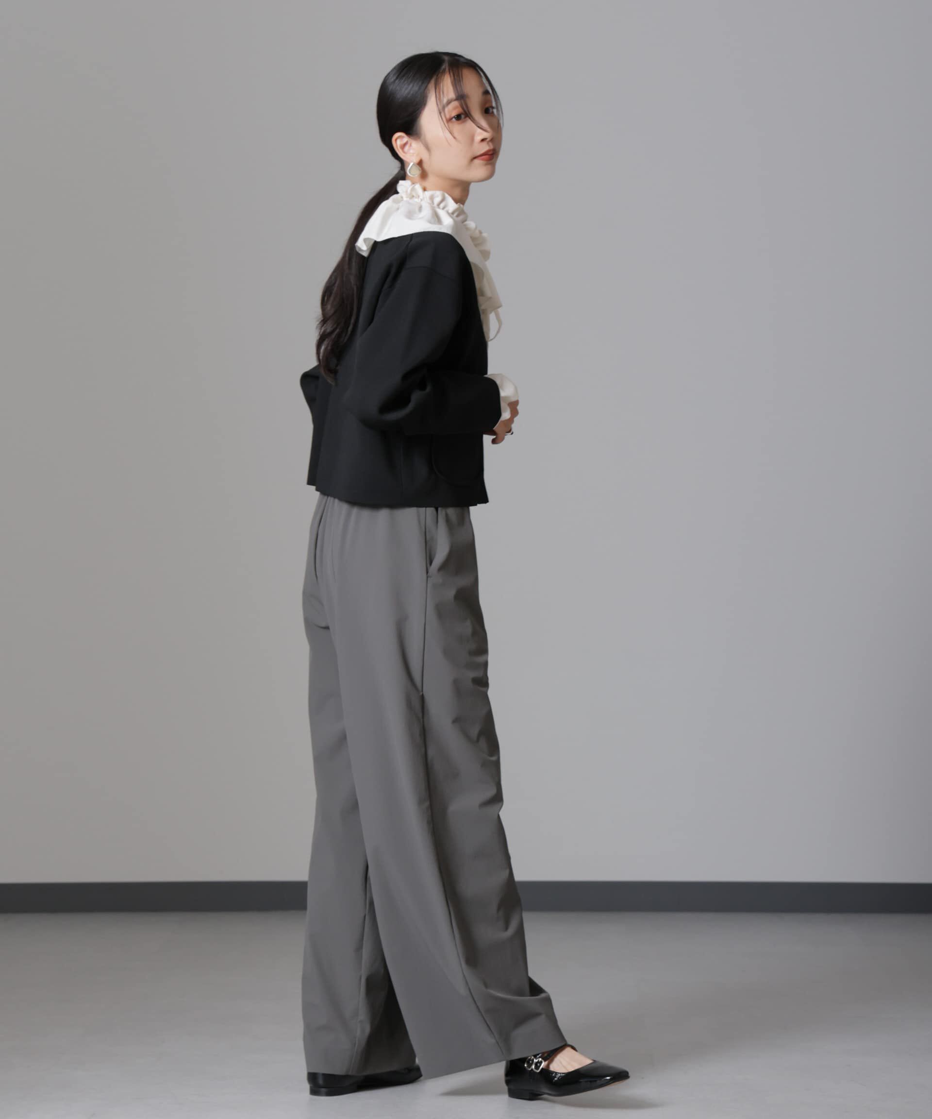 nano･universe「ノーカラーニットジャケット (セットアップ可)」|ニット・セーター|