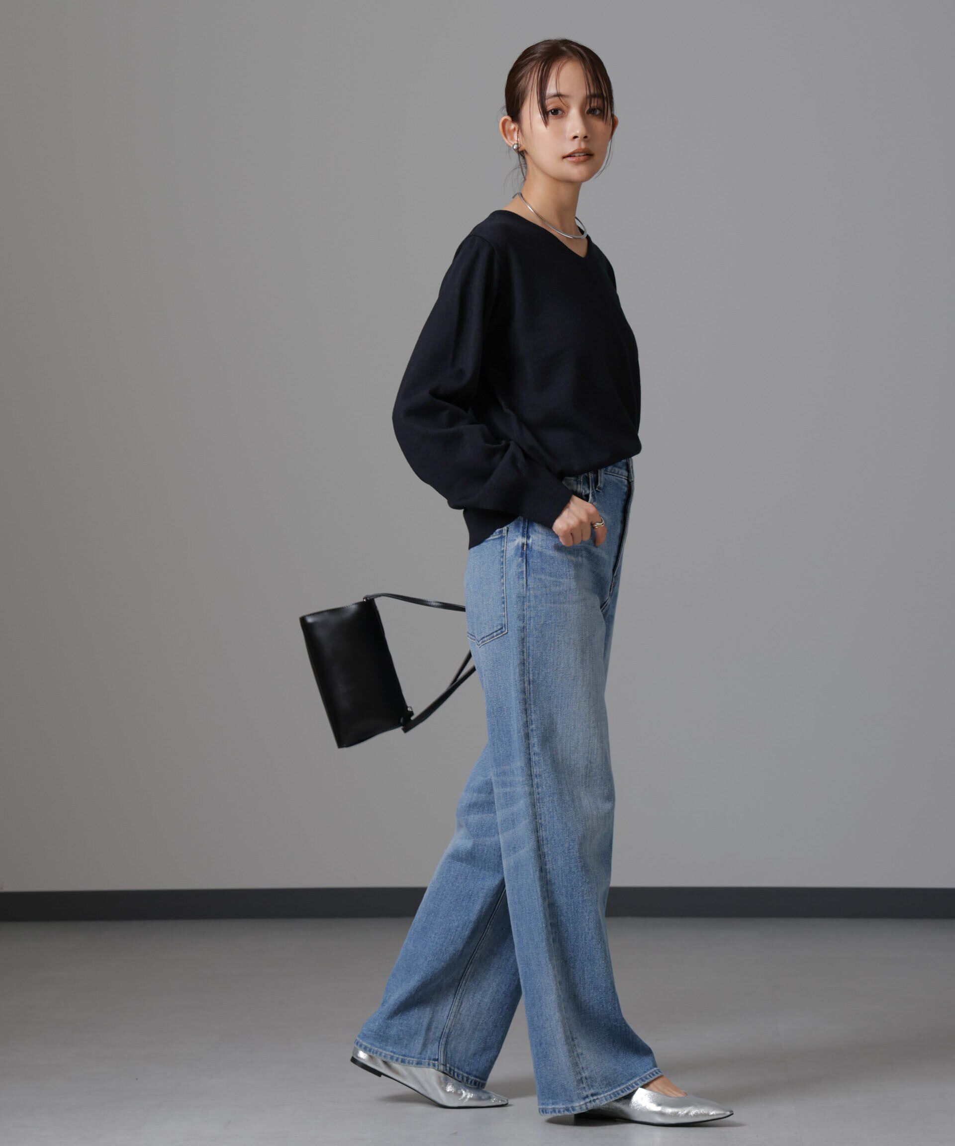 nano･universe「静電気防止 Vネックプルオーバーニット」|ニット・セーター|