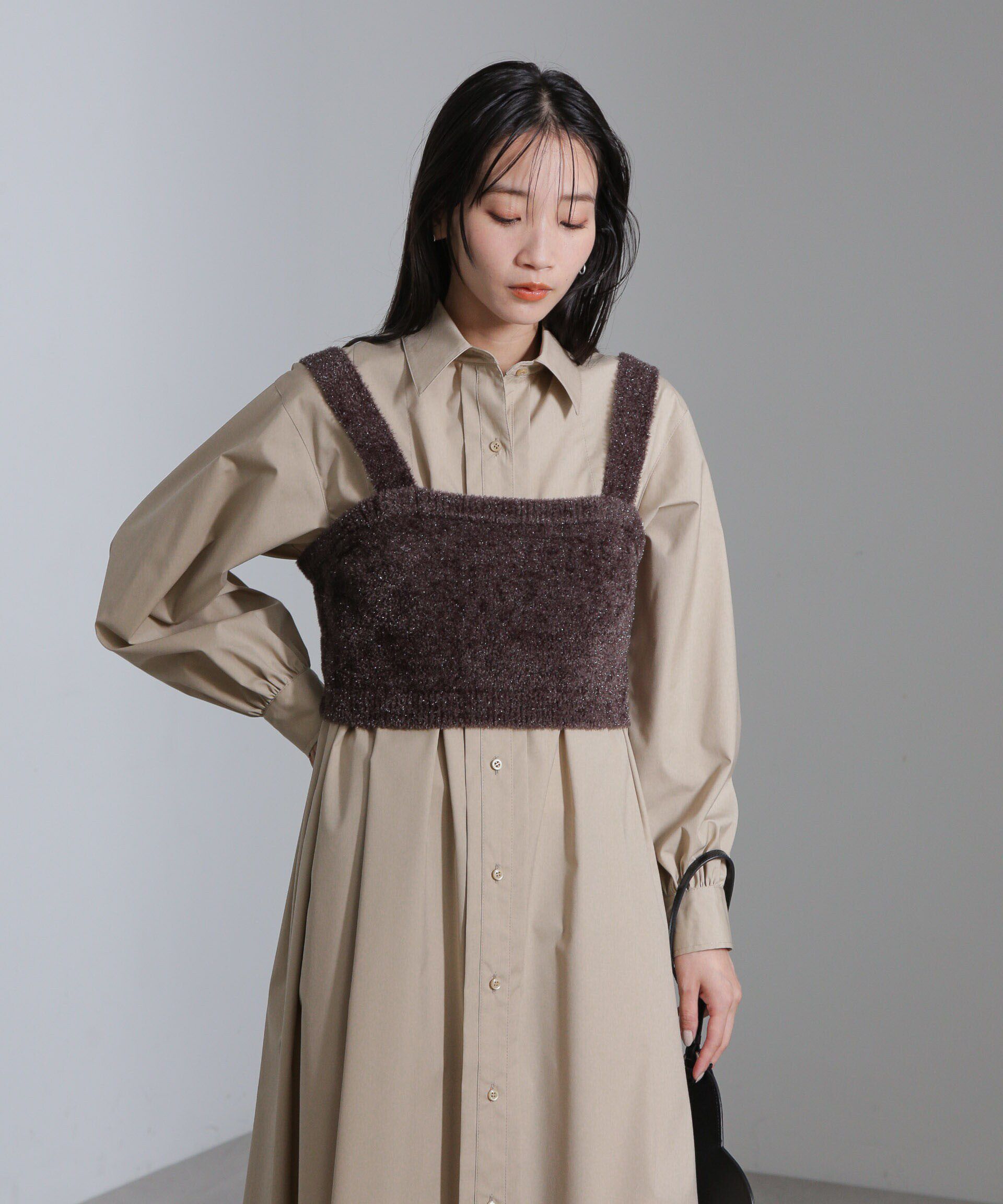 nano･universe「ラメシャギーニットビスチェ(セットアップ可)」|ニット・セーター|