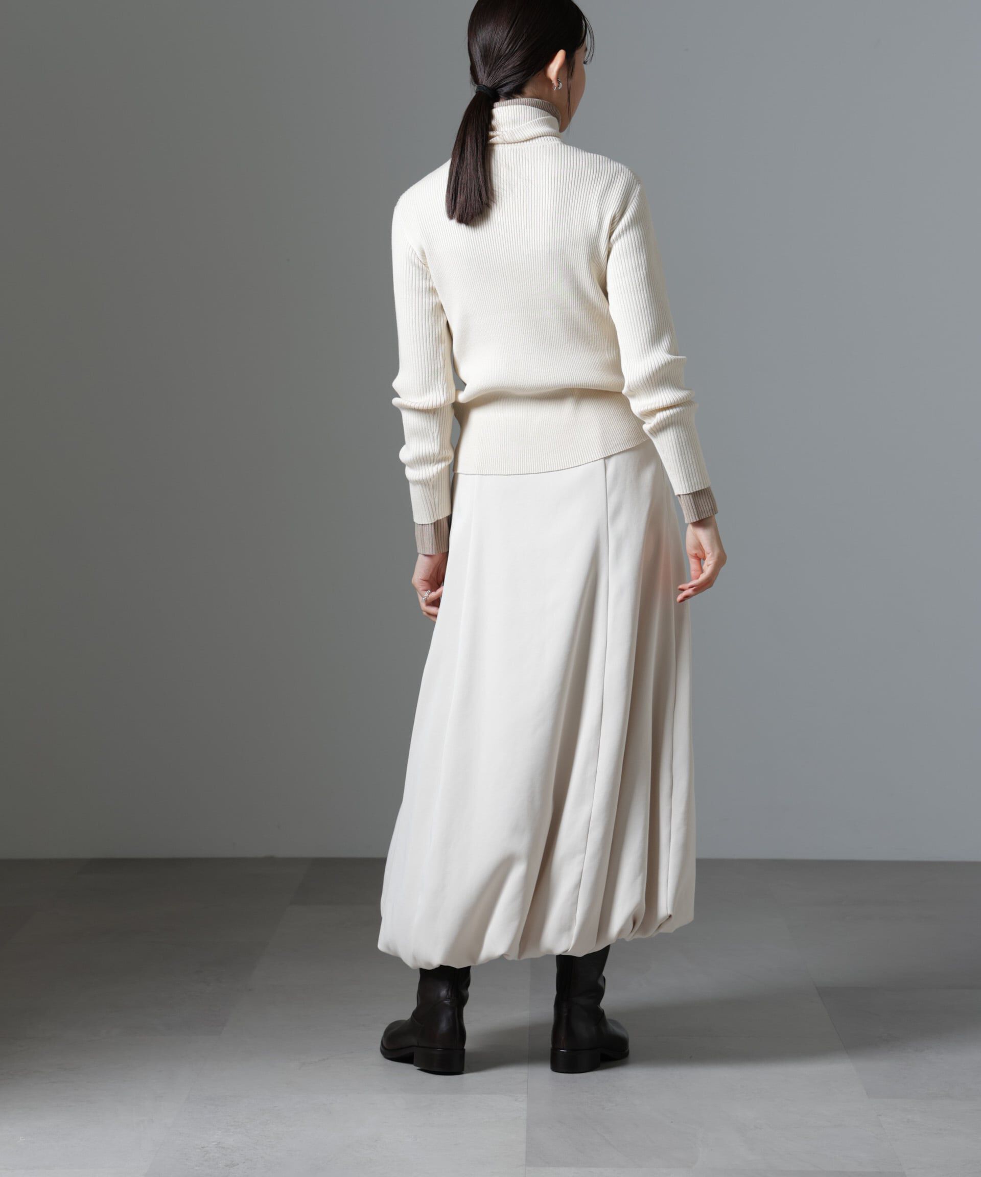 nano･universe「椿オイル加工リブタートルニット」|ニット・セーター|