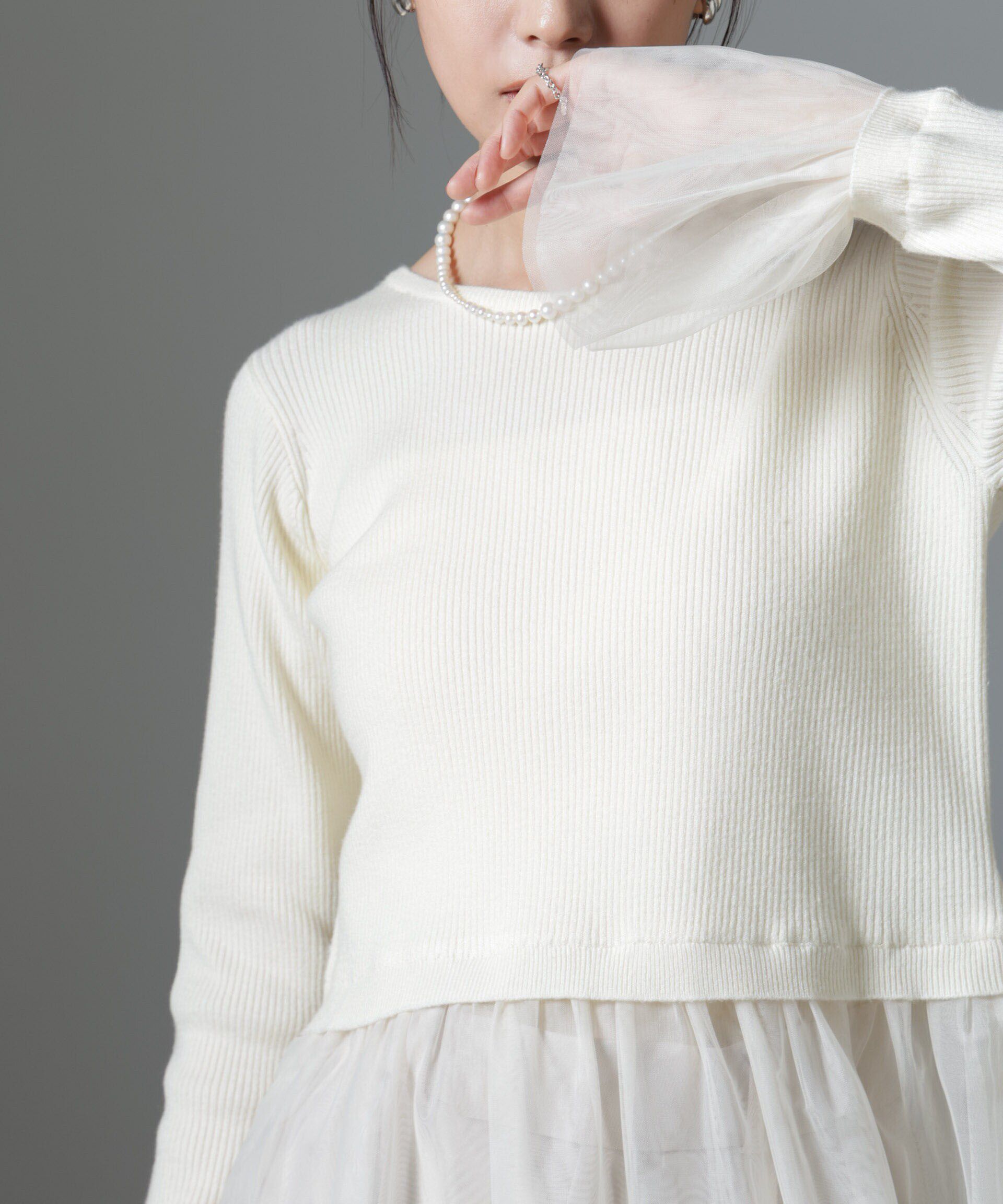 nano･universe「シアーチュールコンビリブニット」|ニット・セーター|