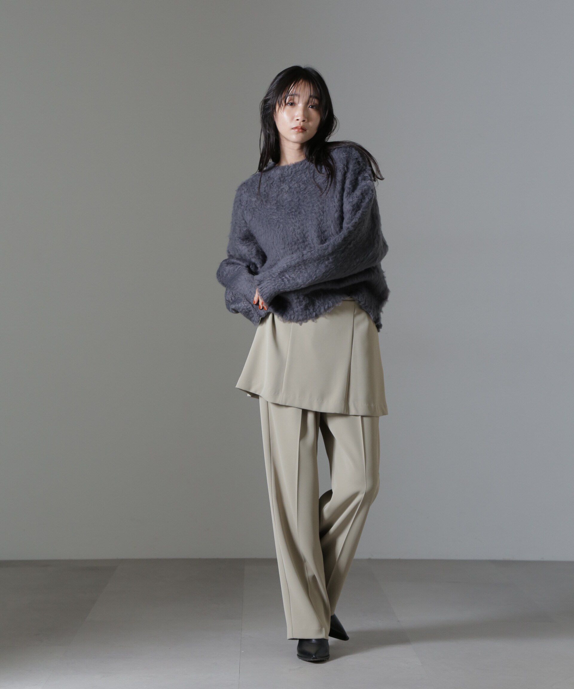 nano･universe「カール起毛クルーネックニット」|ニット・セーター|