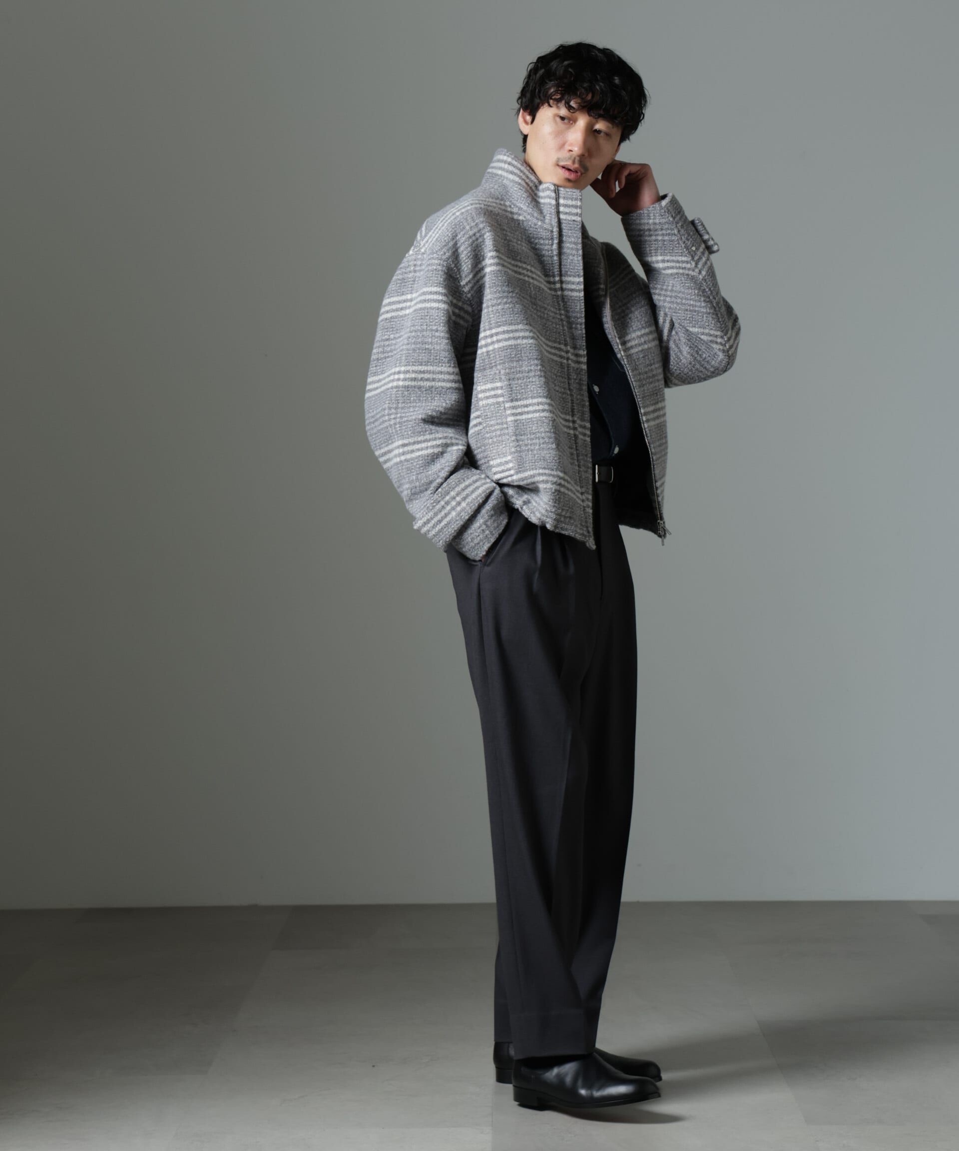 nano･universe「スライバーライクシャギースタンドブルゾン」|ブルゾン・スタジャン|