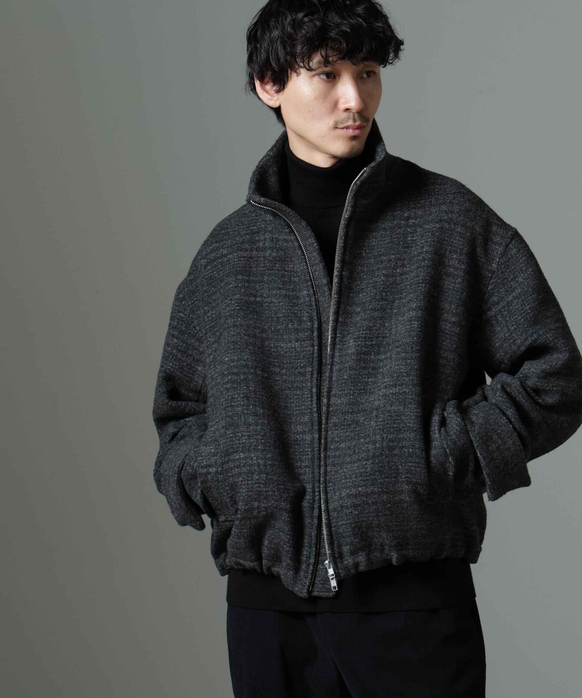 nano･universe「スライバーライクシャギースタンドブルゾン」|ブルゾン・スタジャン|