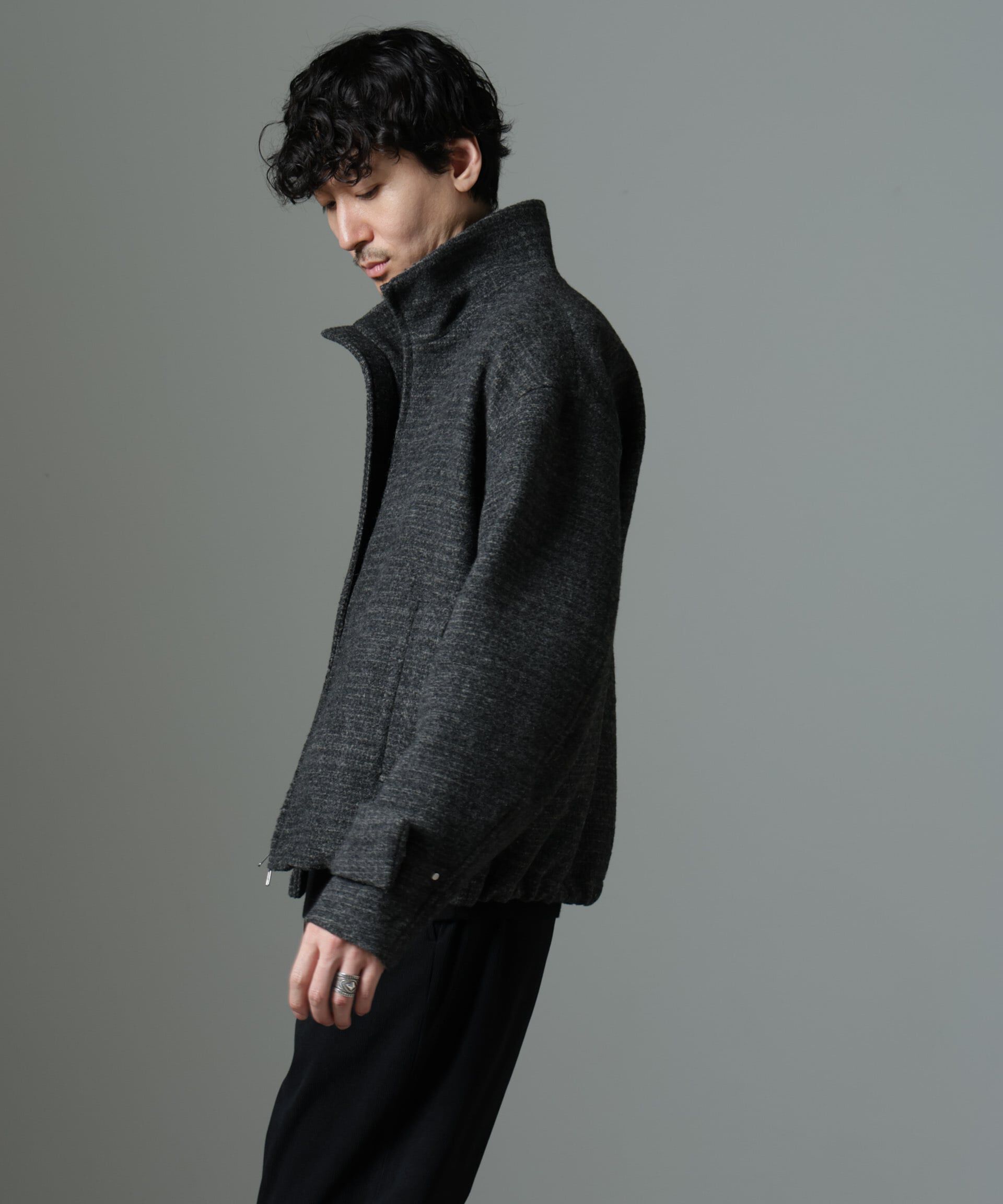 nano･universe「スライバーライクシャギースタンドブルゾン」|ブルゾン・スタジャン|