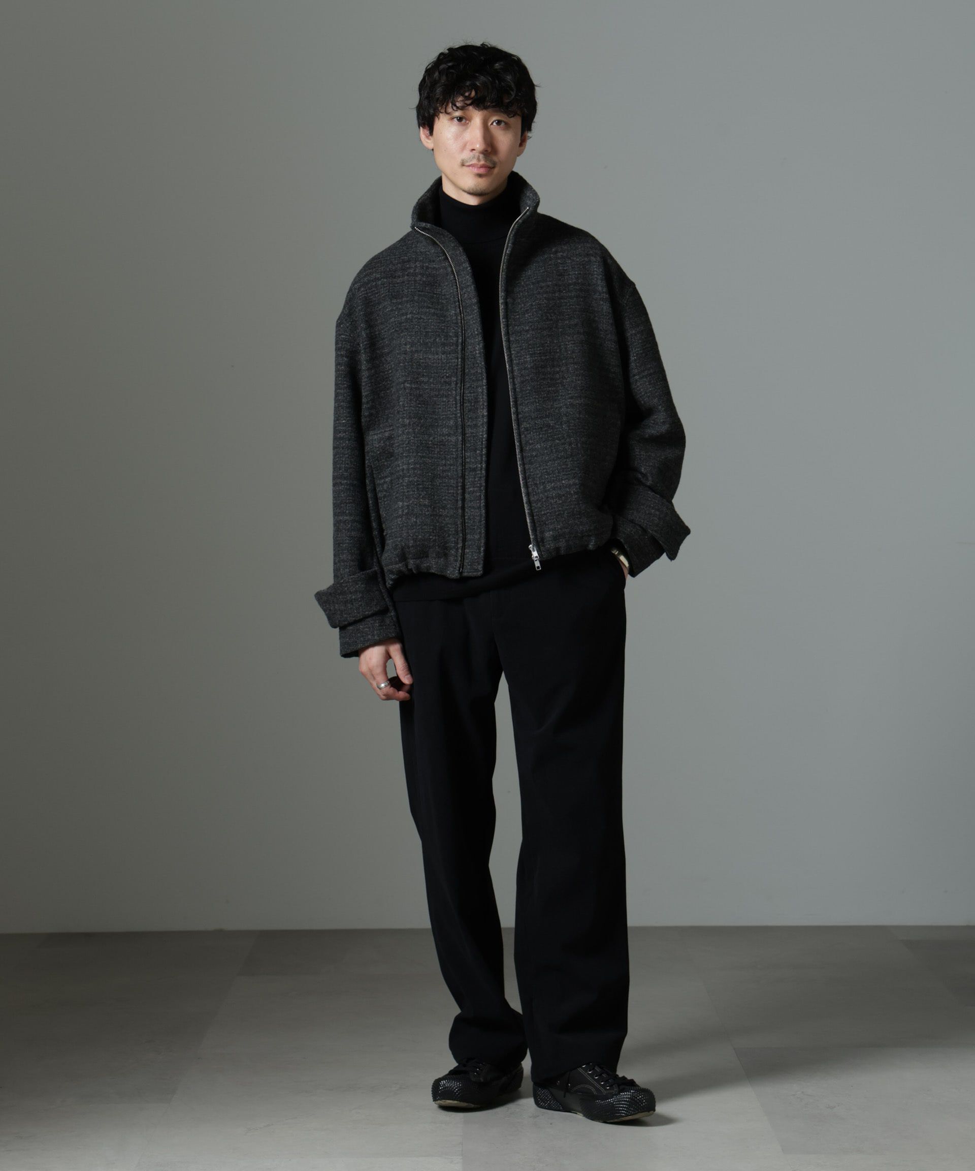 nano･universe「スライバーライクシャギースタンドブルゾン」|ブルゾン・スタジャン|