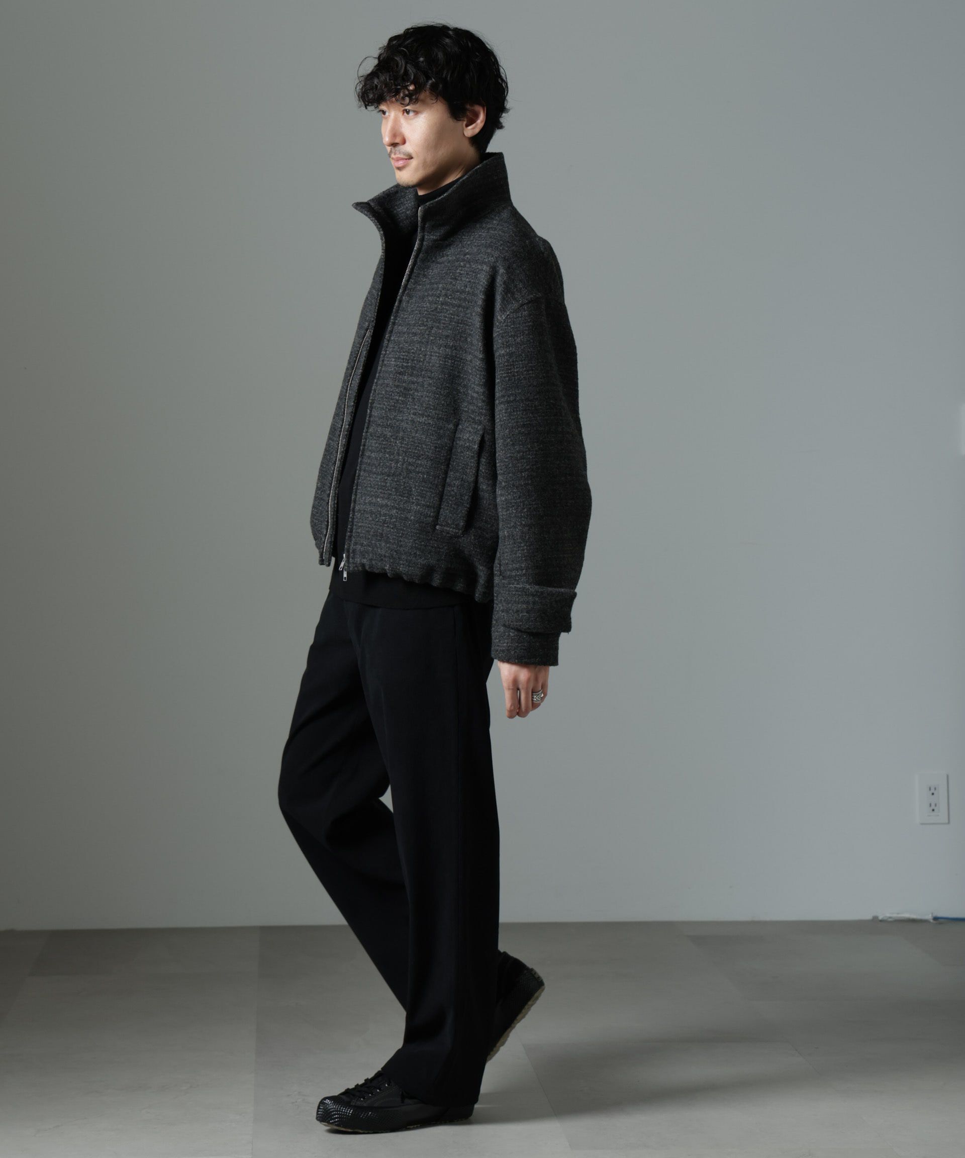 nano･universe「スライバーライクシャギースタンドブルゾン」|ブルゾン・スタジャン|