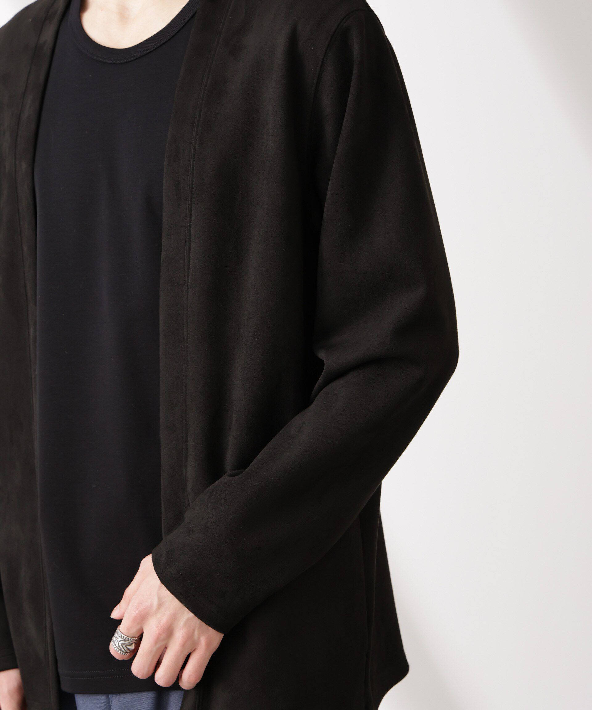 nano･universe「フェイクスエードトッパーカーディガン」|Tシャツ・カットソー|