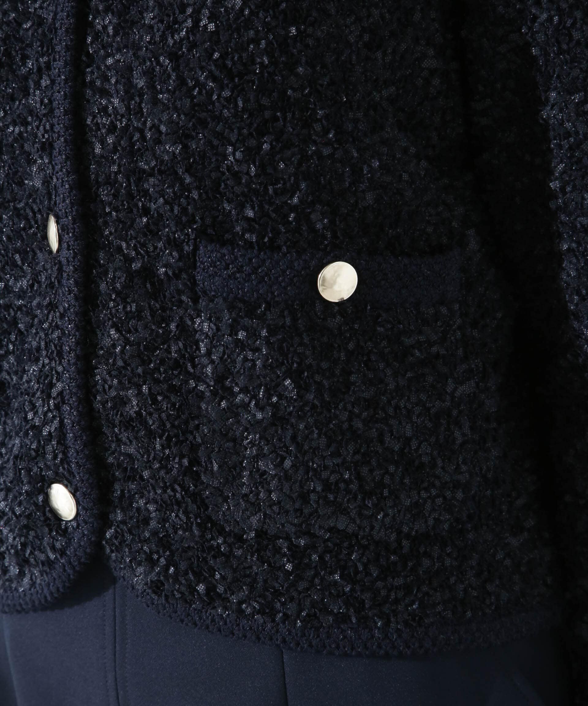 nano･universe「リボンヤーンニットジャケット」|ニット・セーター|