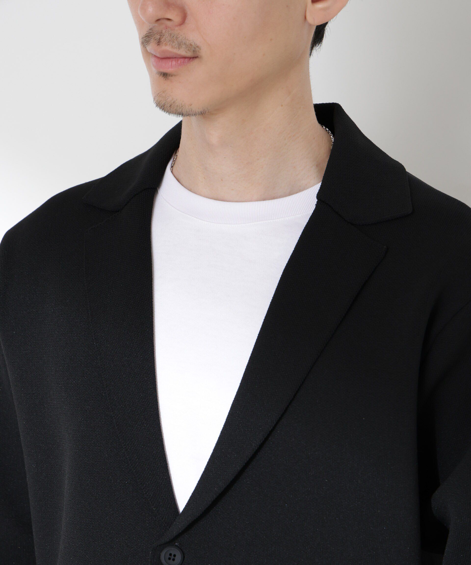 nano･universe「スポンディッシュ ミラノリブ テーラードジャケット」|ニット・セーター|