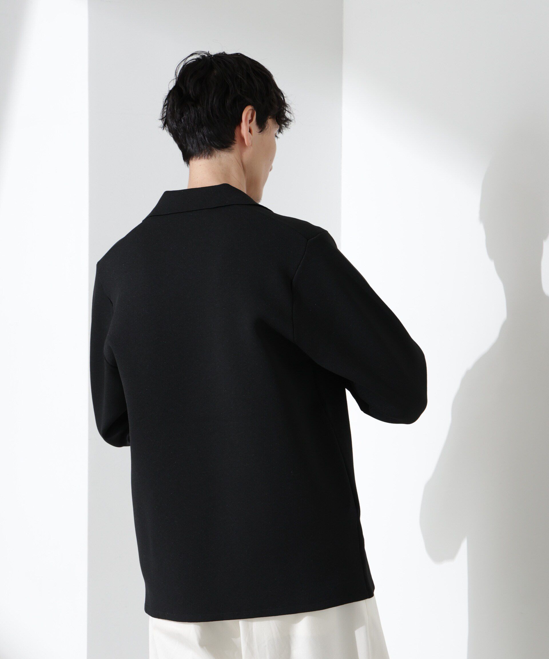 nano･universe「スポンディッシュ ミラノリブ テーラードジャケット」|ニット・セーター|