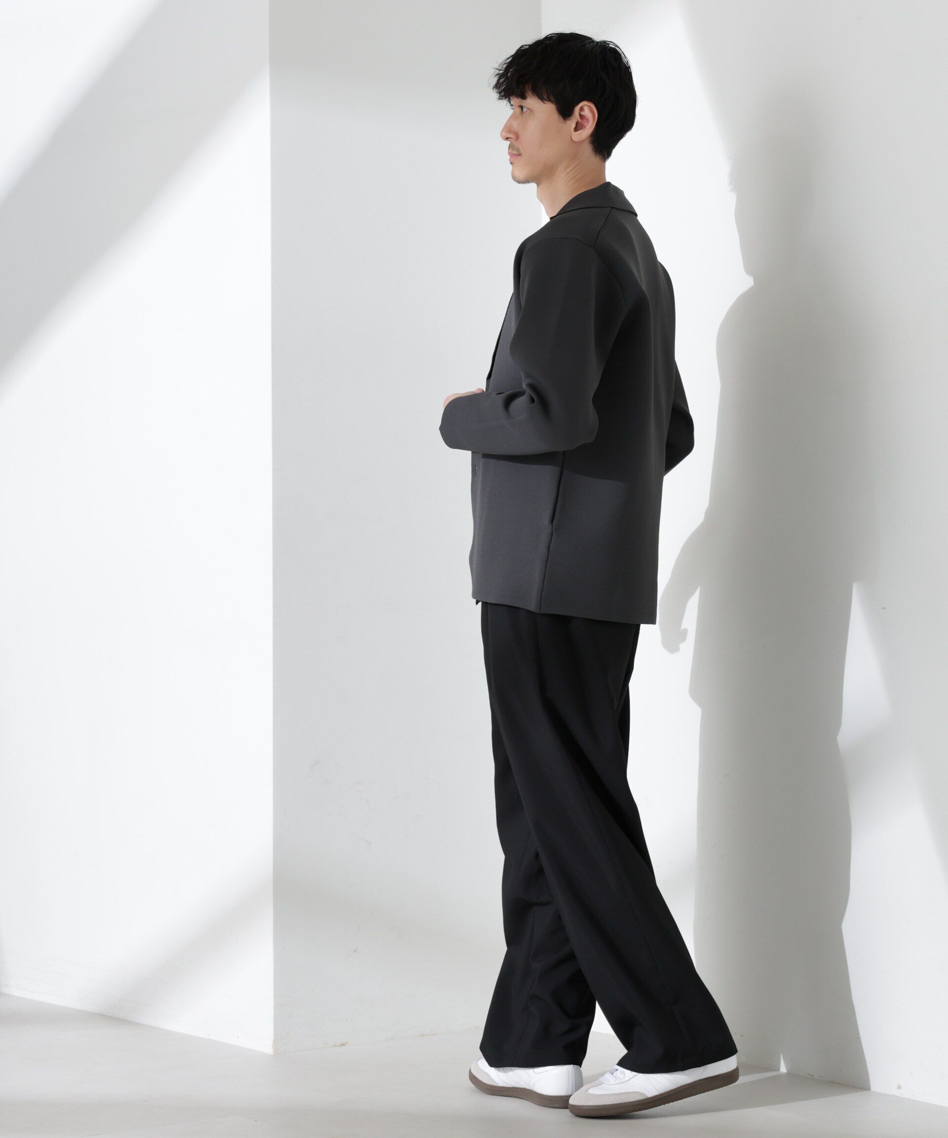 nano･universe「スポンディッシュ ミラノリブ テーラードジャケット」|ニット・セーター|