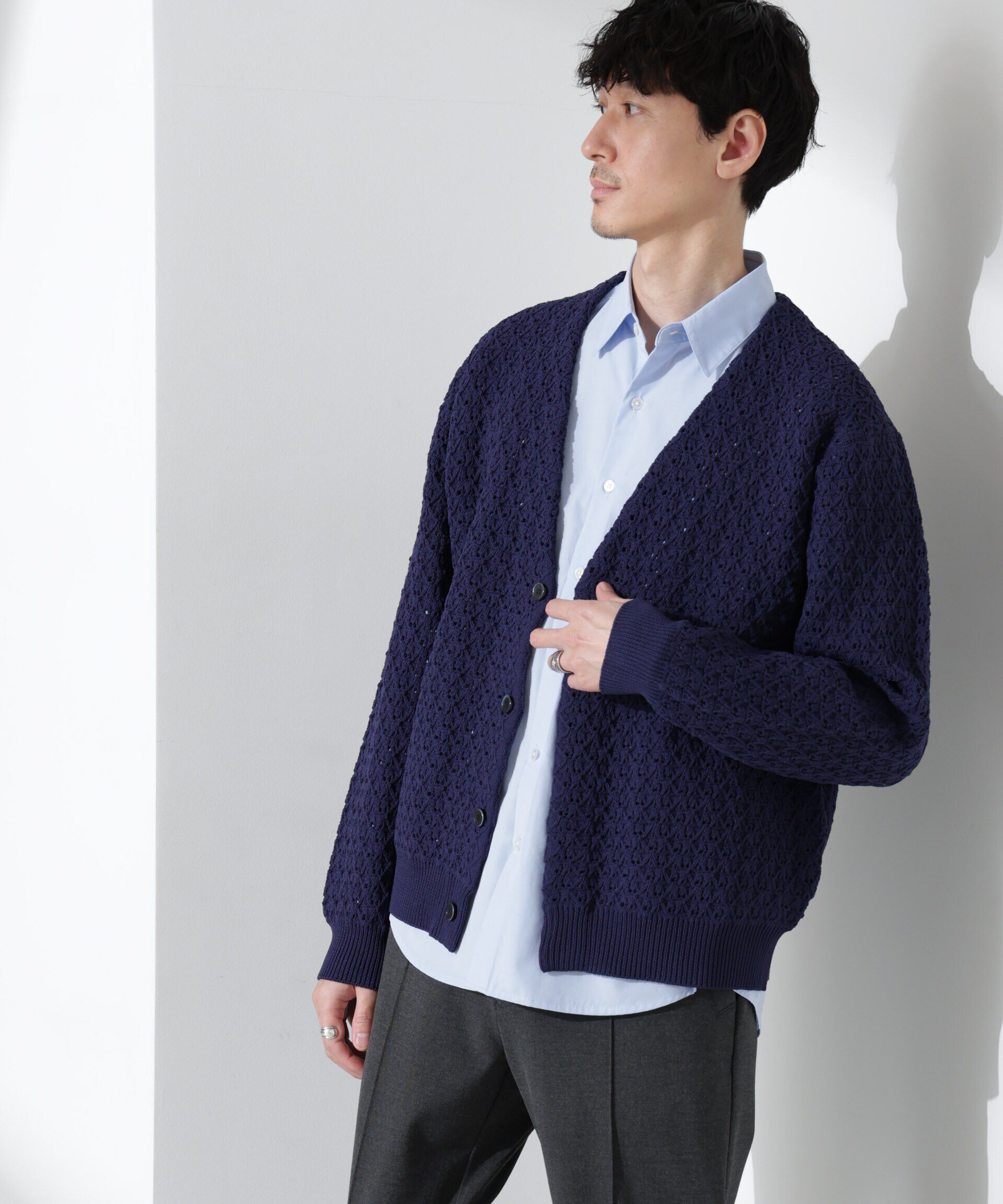 nano･universe「スポンディッシュ フライフロントカーディガン」|ニット・セーター|