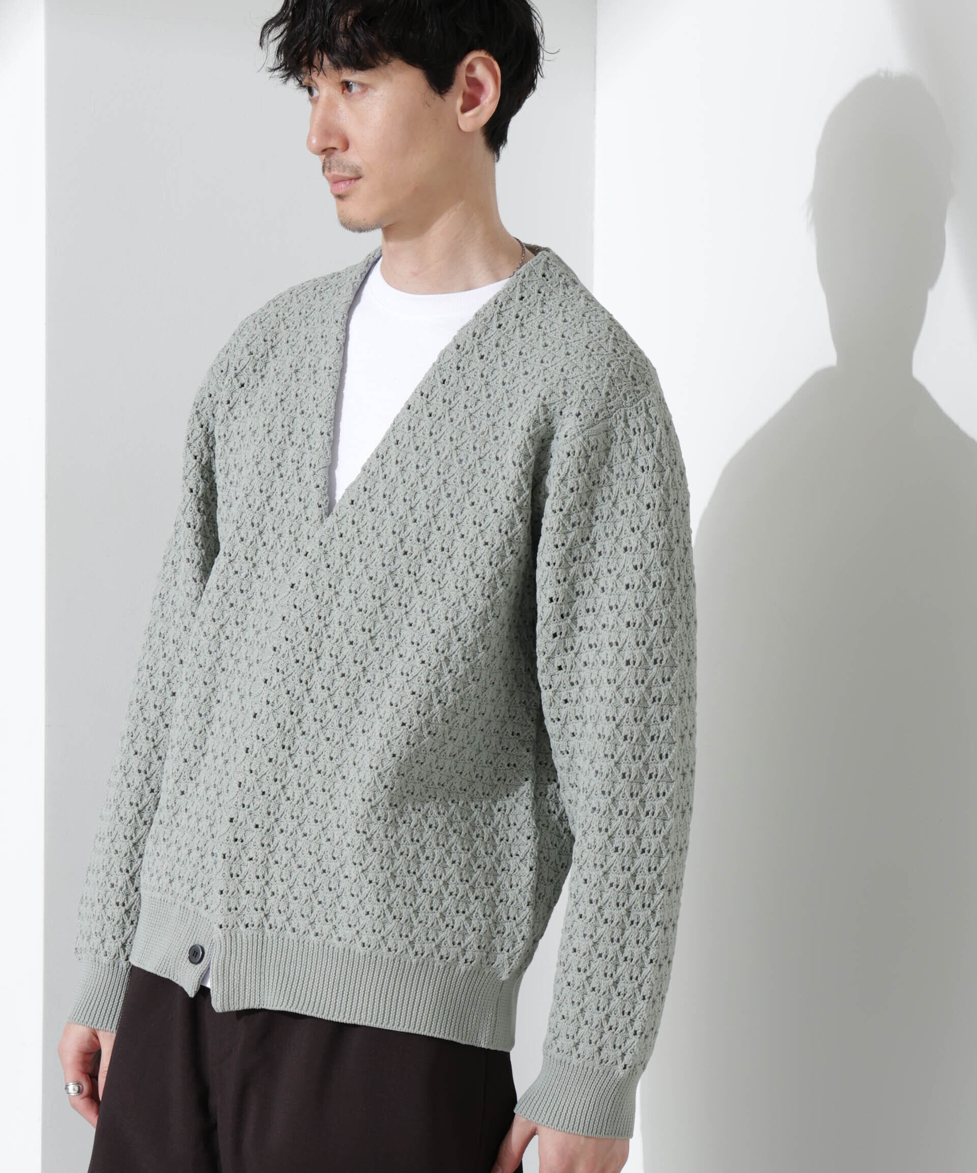 nano･universe「スポンディッシュ フライフロントカーディガン」|ニット・セーター|