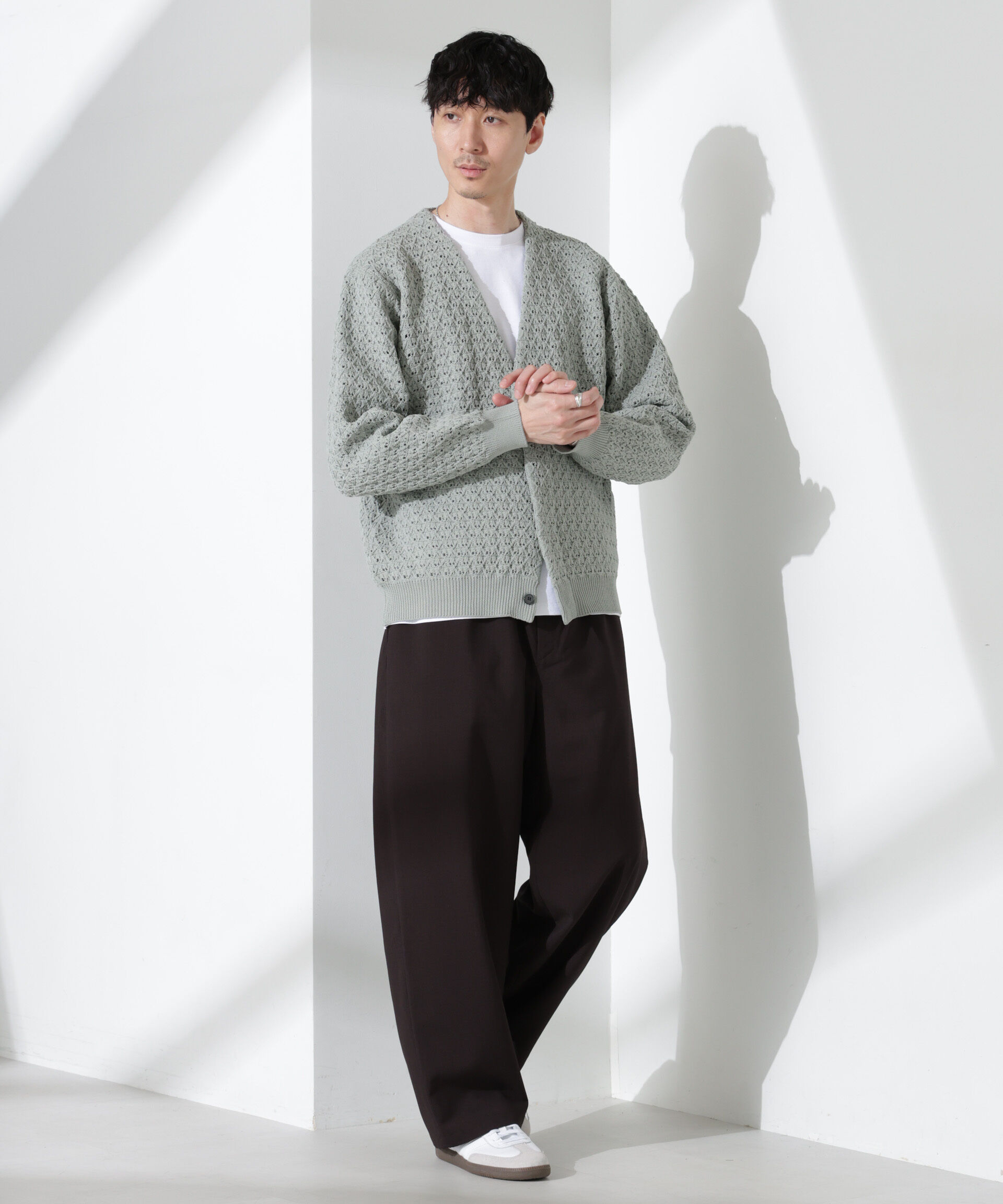 nano･universe「スポンディッシュ フライフロントカーディガン」|ニット・セーター|