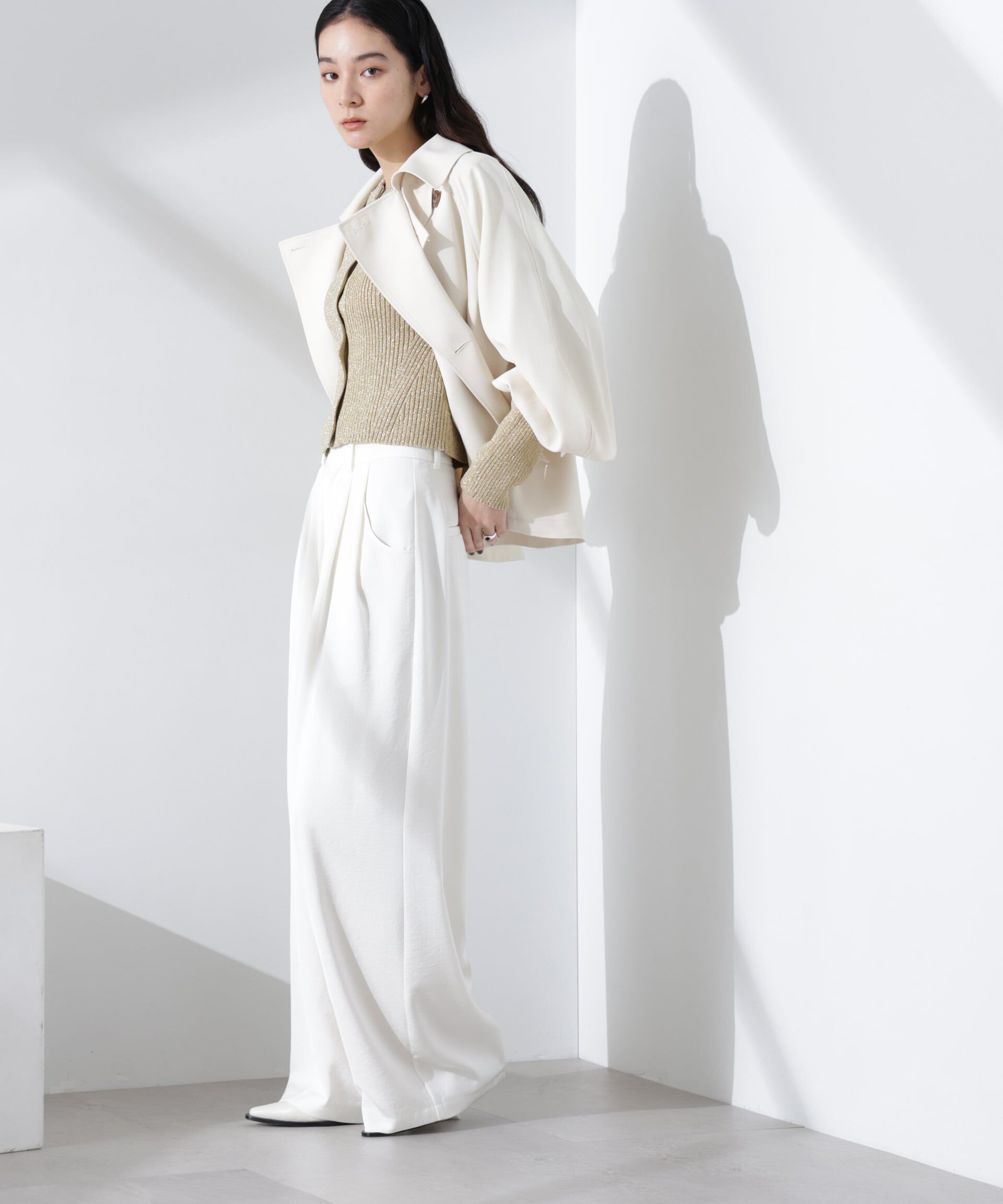 nano･universe「グリッターラメニットカーディガン（セットアップ可）」|ニット・セーター|