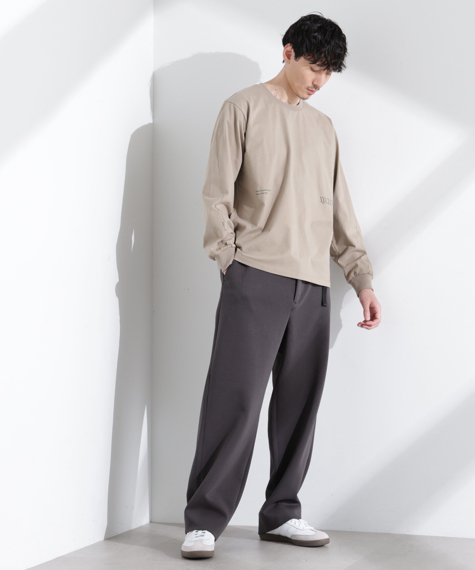 nano･universe「｢NJ/CLUB｣ ロゴプリントロングスリーブTシャツ」|Tシャツ・カットソー|