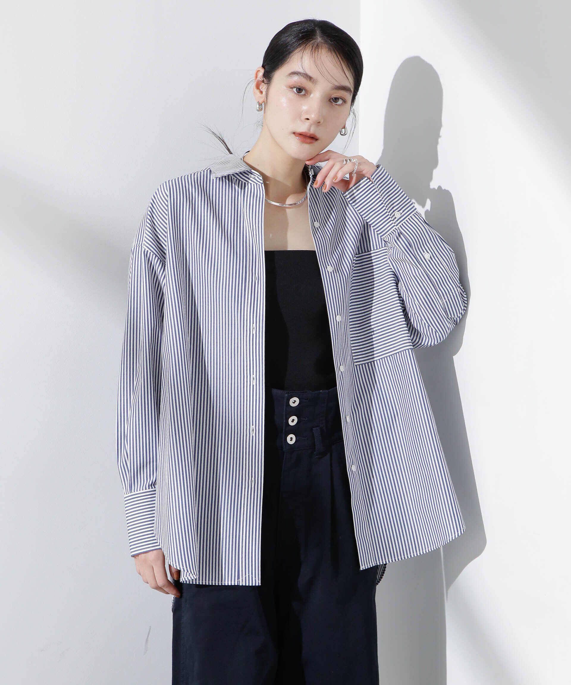 nano･universe「バッククロスオーバーシャツ」|シャツ・ブラウス|