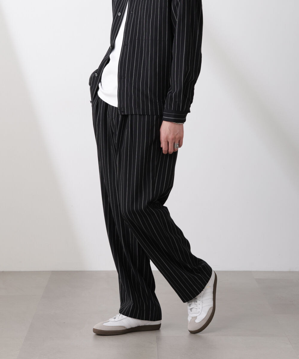 nano･universe「ﾘﾈﾝﾌﾞﾚﾝﾄﾞﾋﾟﾝｽﾄﾗｲﾌﾟ 1ﾀｯｸｲｰｼﾞｰﾊﾟﾝﾂ(ｾｯ 」|チノ|ブラック