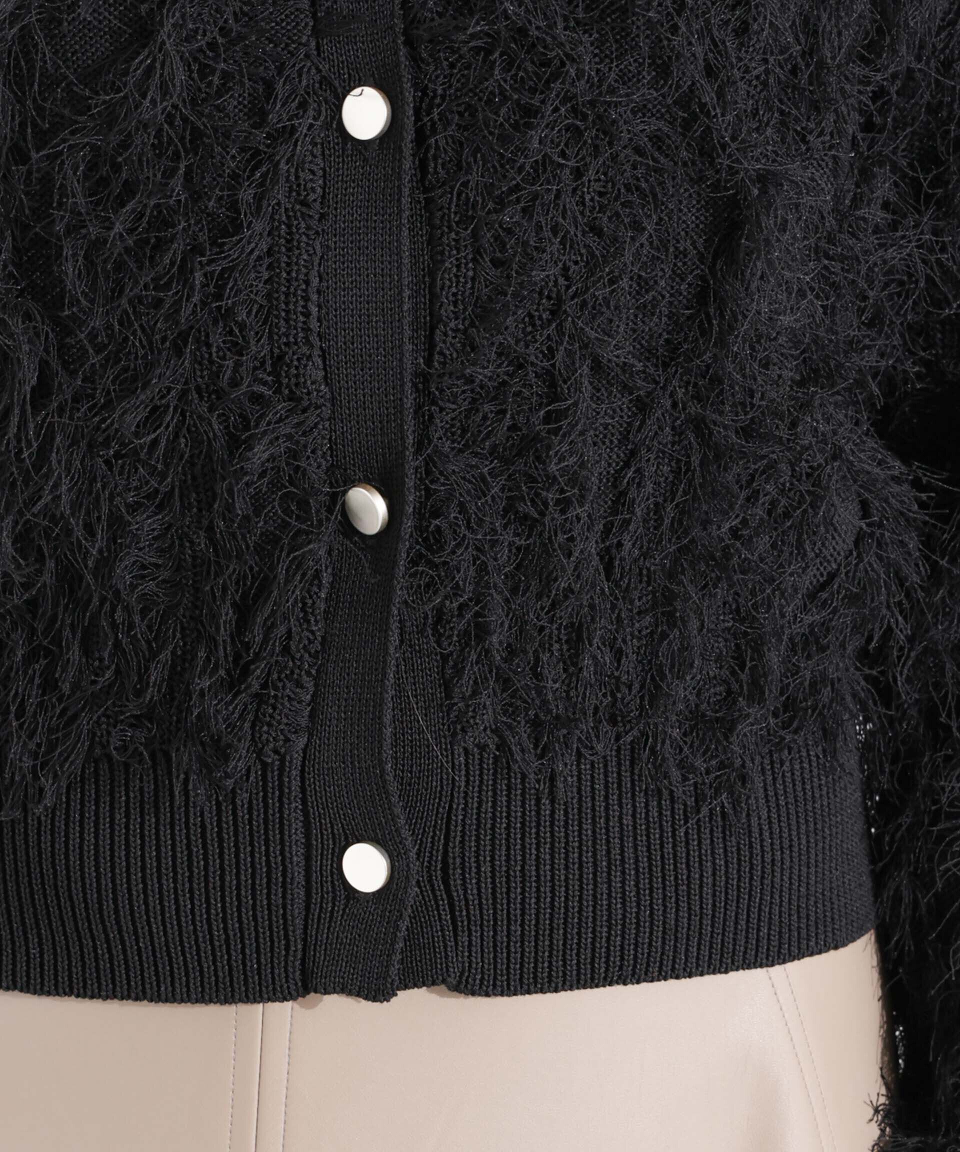 nano･universe「フリンジニットクルーネックカーディガン」|ニット・セーター|