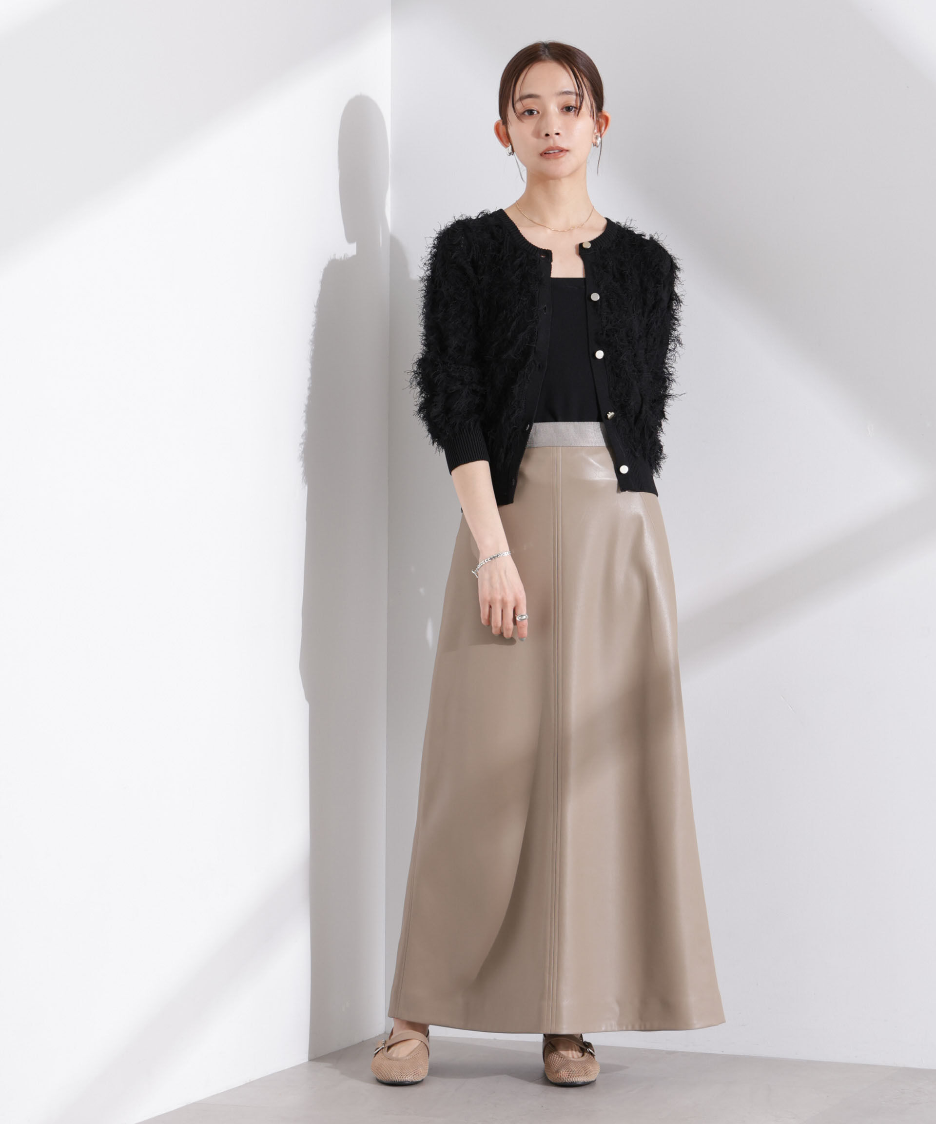 nano･universe「フリンジニットクルーネックカーディガン」|ニット・セーター|