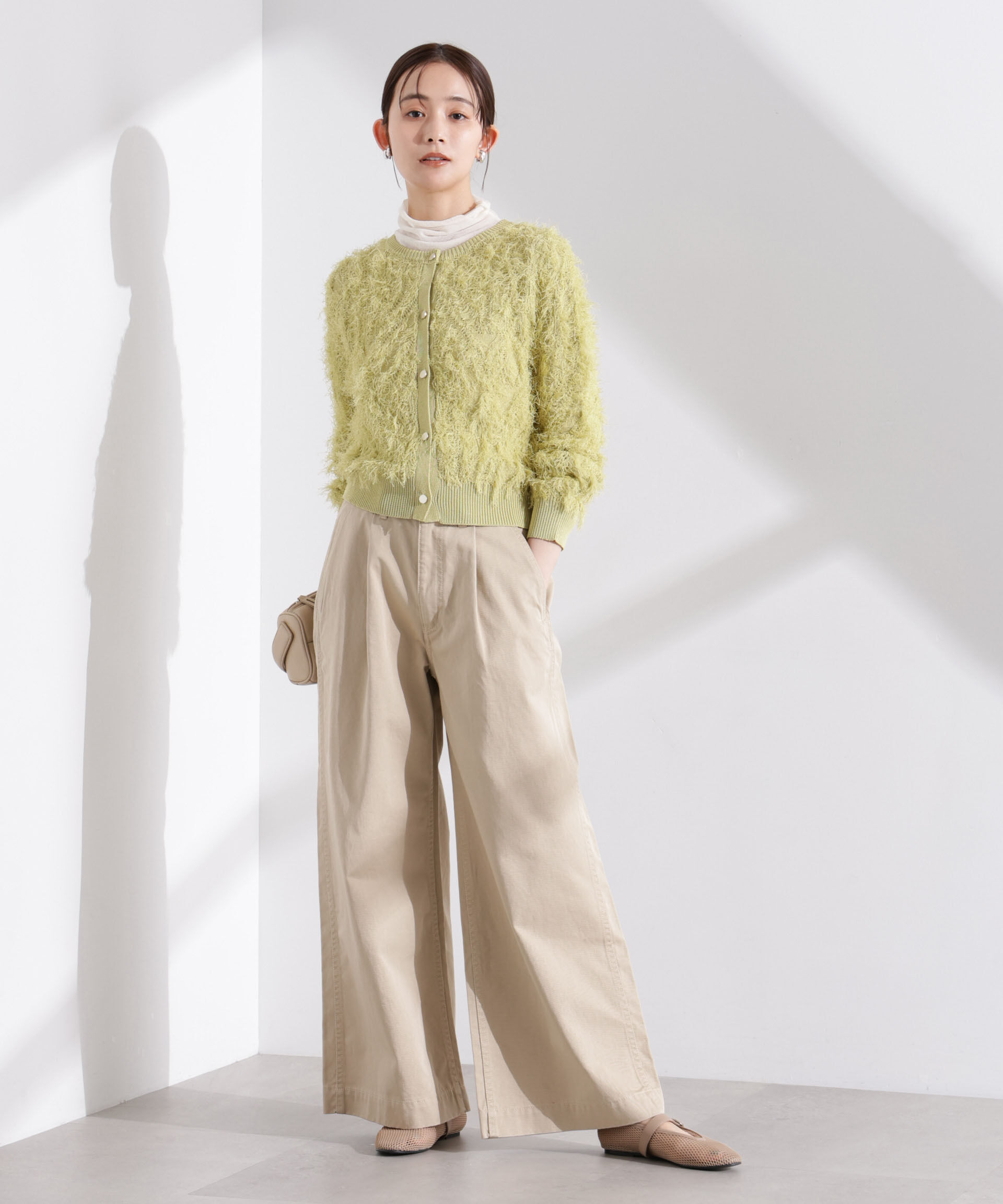 nano･universe「フリンジニットクルーネックカーディガン」|ニット・セーター|