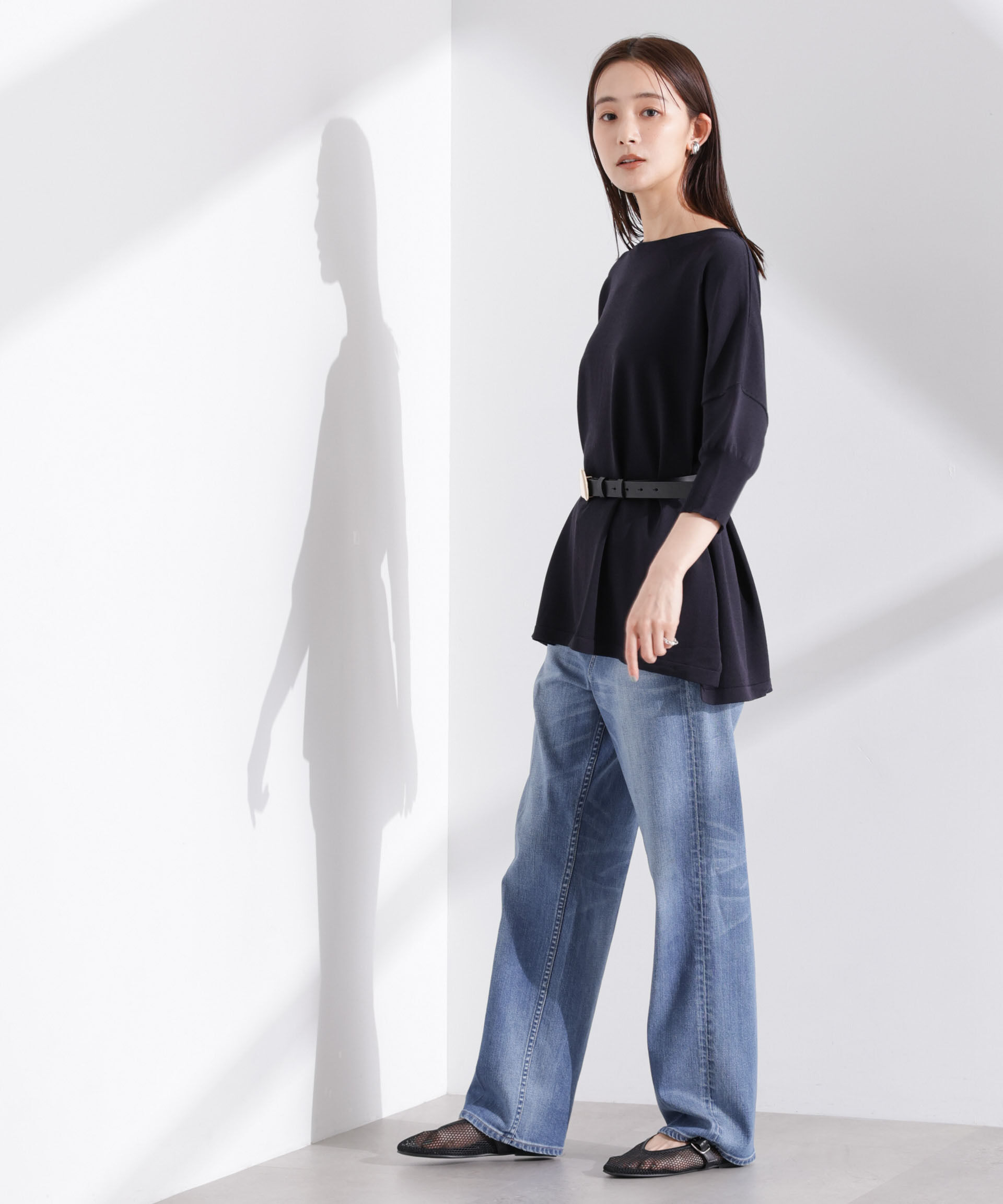 nano･universe「洗濯機洗い可UVカット接触冷感ワイドニットプルオーバー」|ニット・セーター|