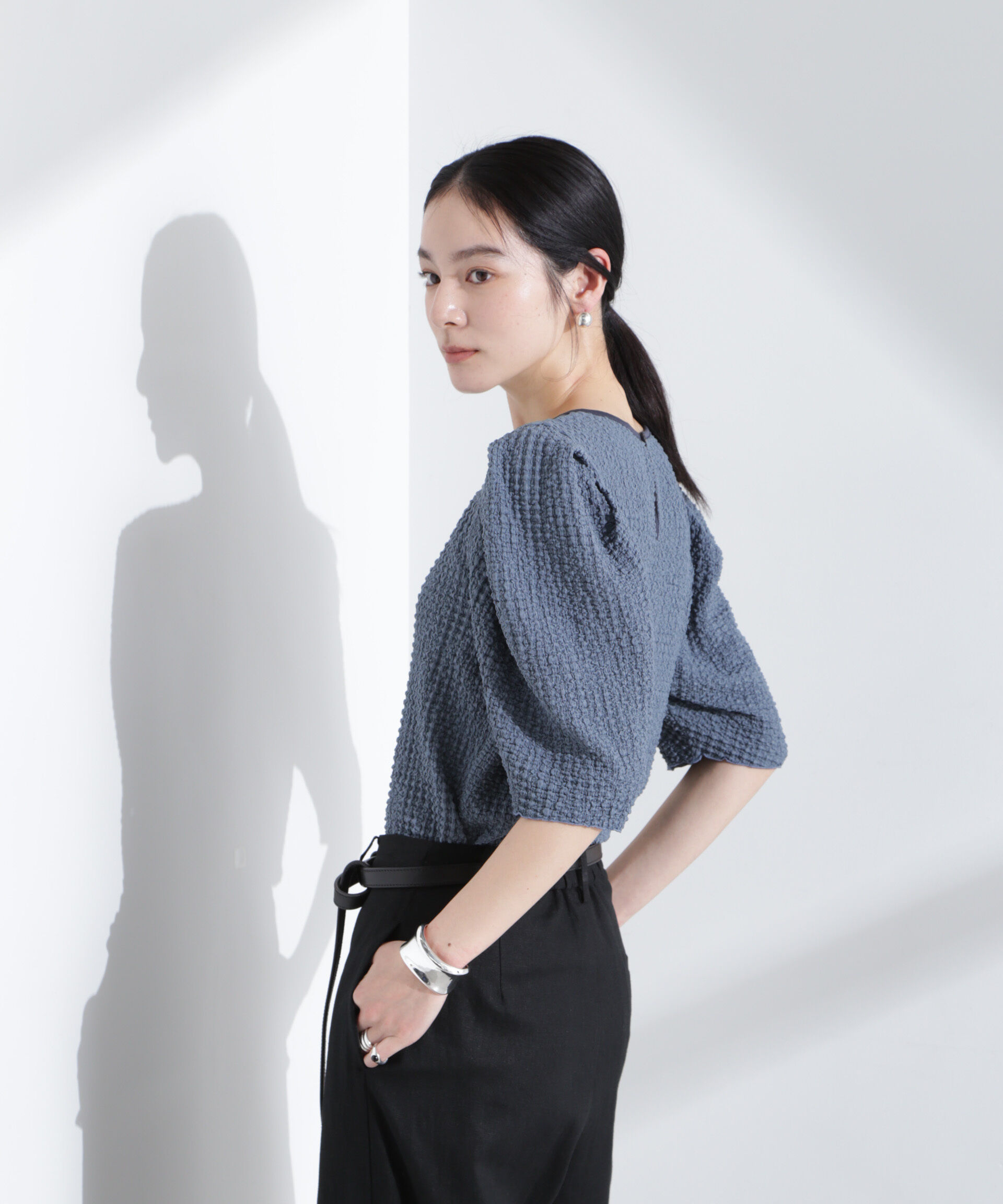 nano･universe「シャーリングタックスリーブトップス」|Tシャツ・カットソー|